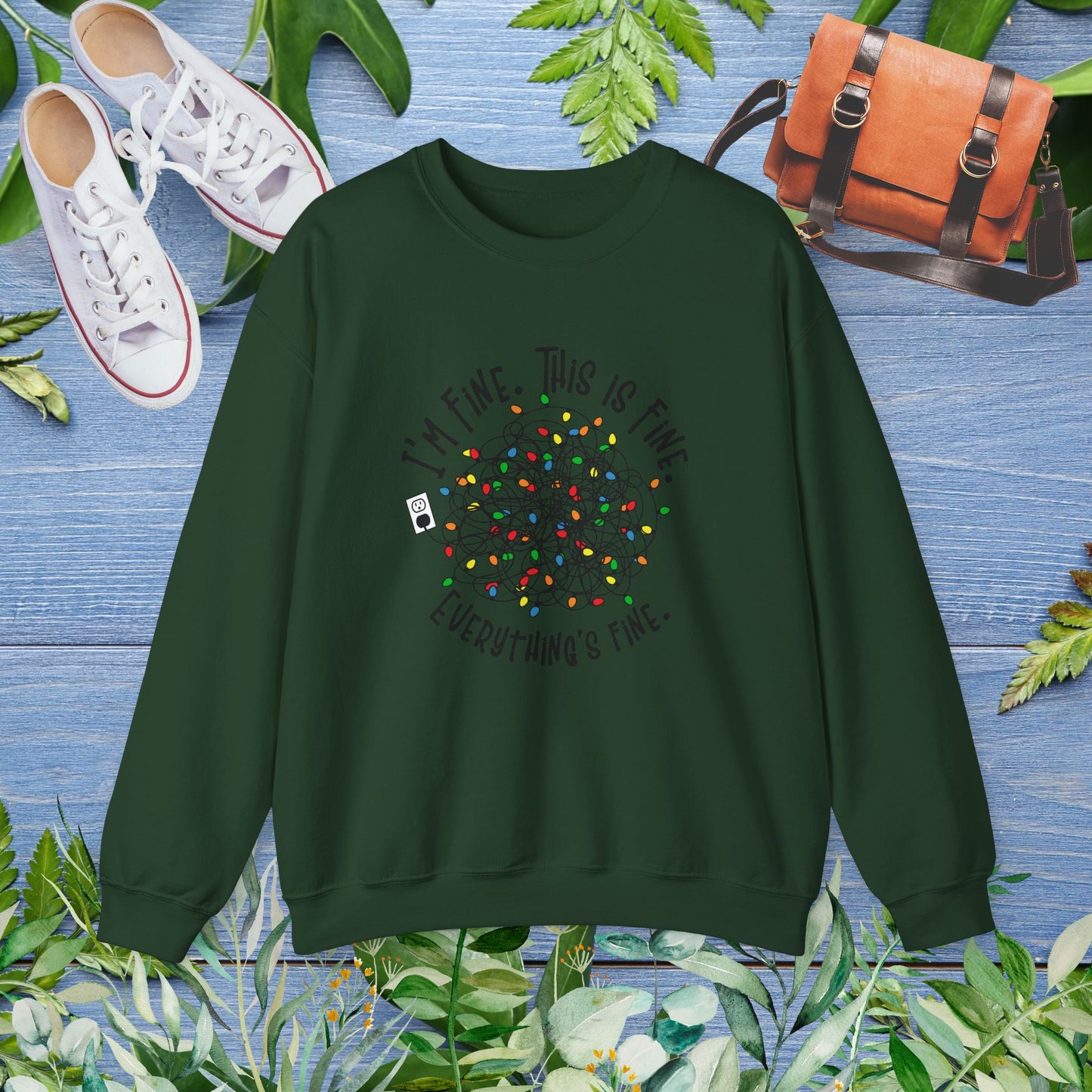 Everything Is Fine Unisex Heavy Blend™ Crewneck Sweatshirt - furevermama