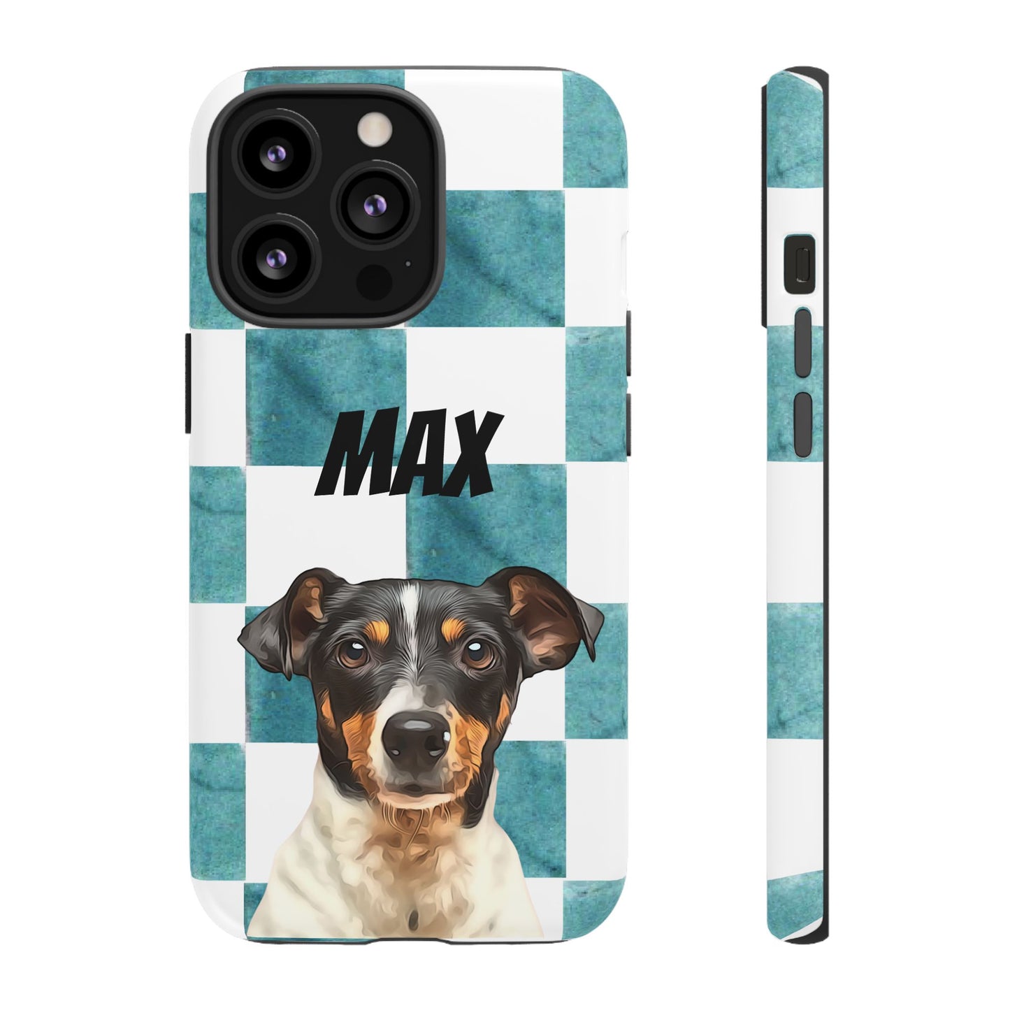 Custom Pet Portrait Phone Case, Checker Edition - furevermama