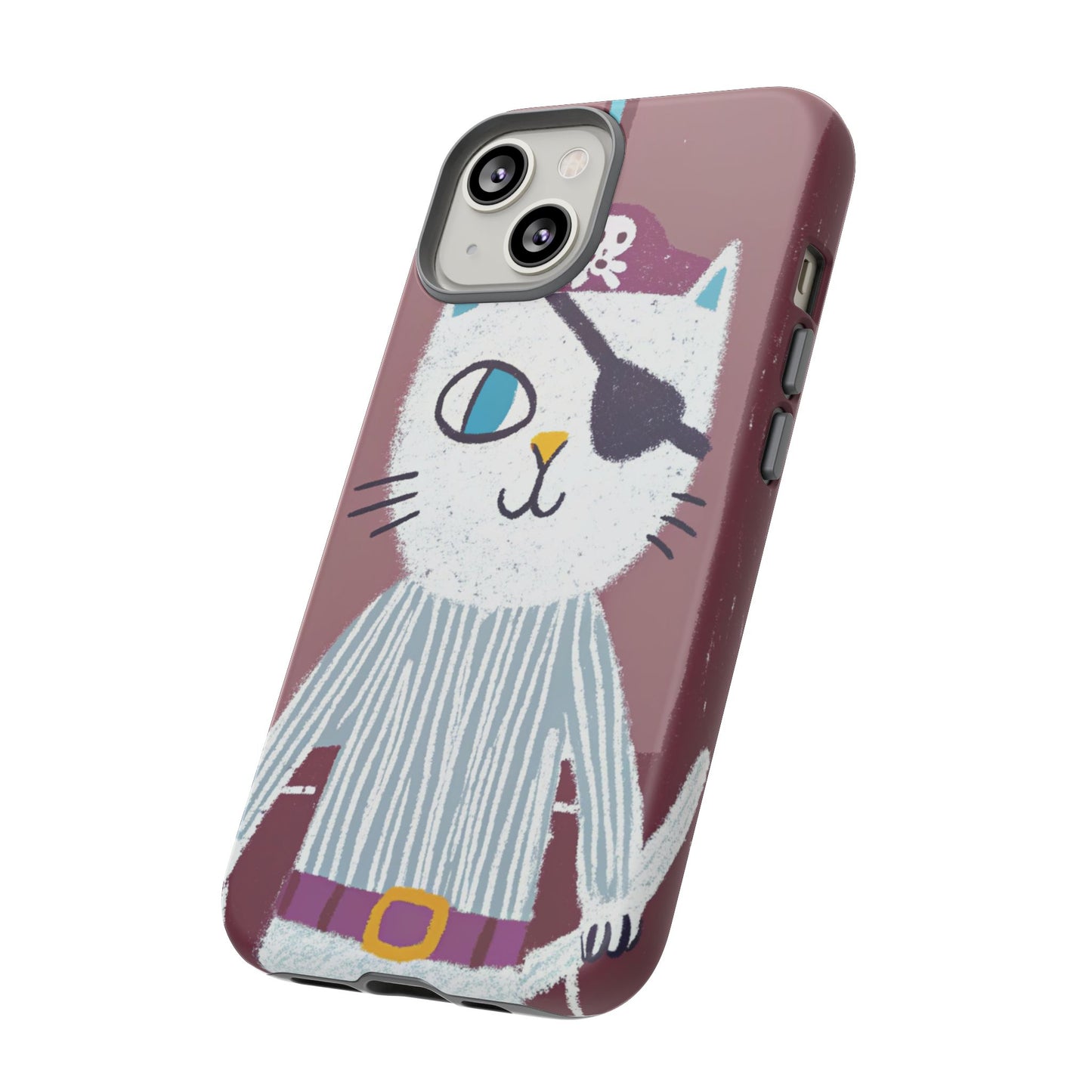 Phone Cases - Hand-Drawn Pirate Cat Design for Cat Lovers