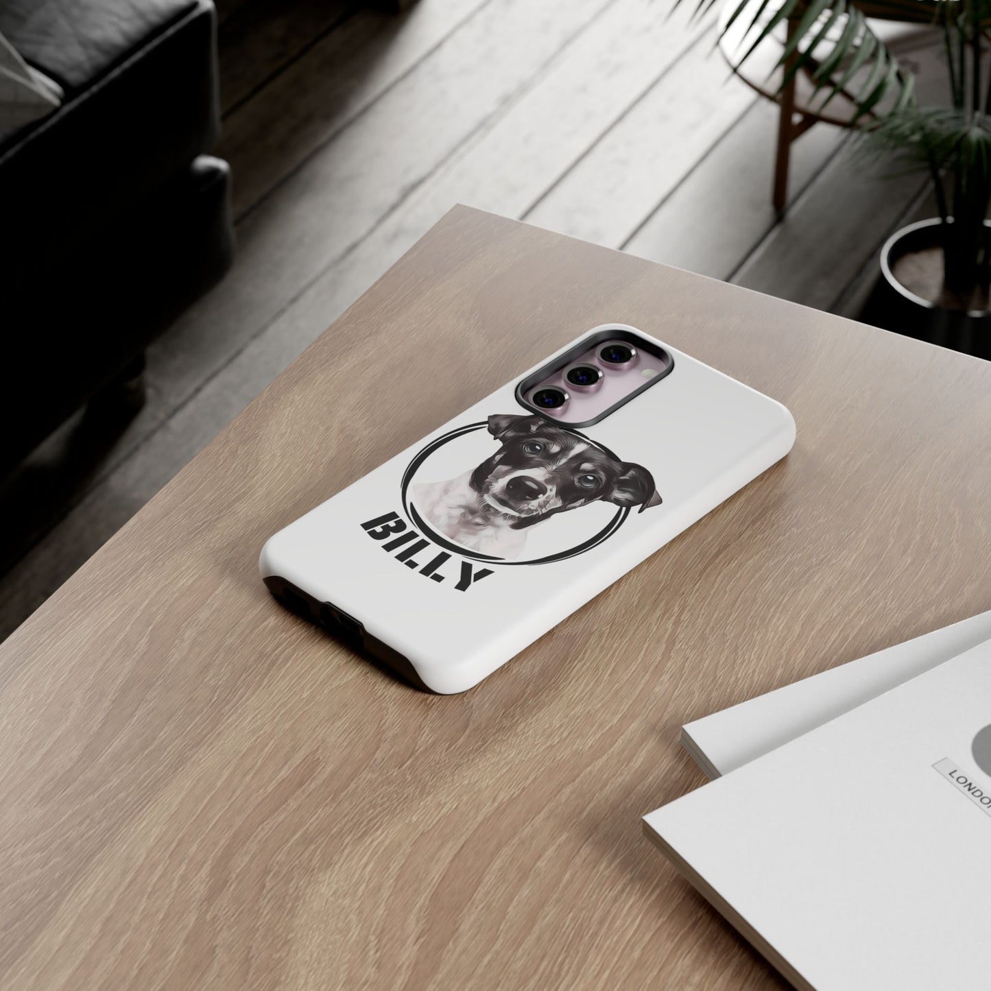 Custom Pet Portrait Phone Case, Black and White - furevermama