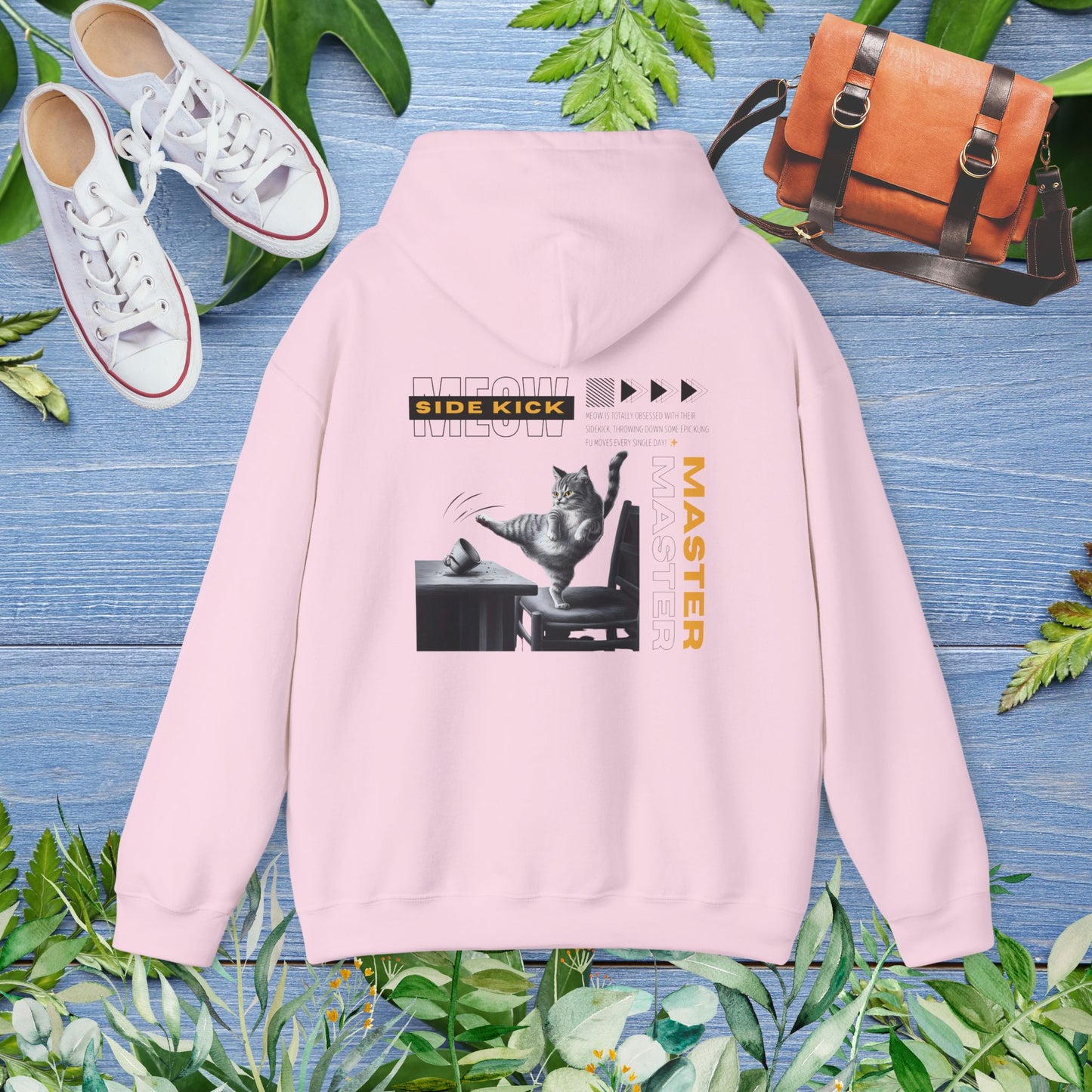 Meow Side Kick Unisex Hoodie (Double-Sided) - furevermama