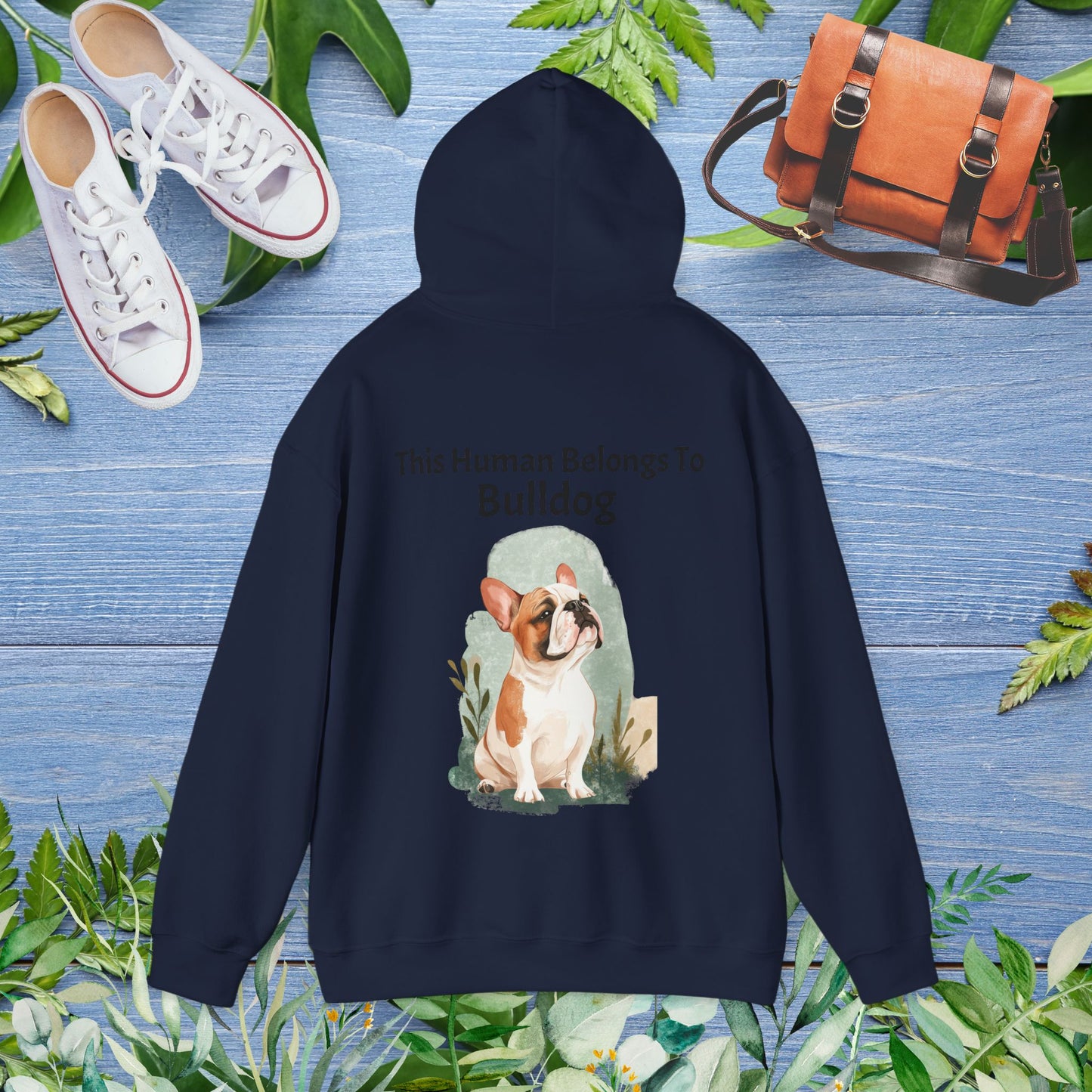 This Human Belongs to Bulldog Unisex Hoodie - furevermama