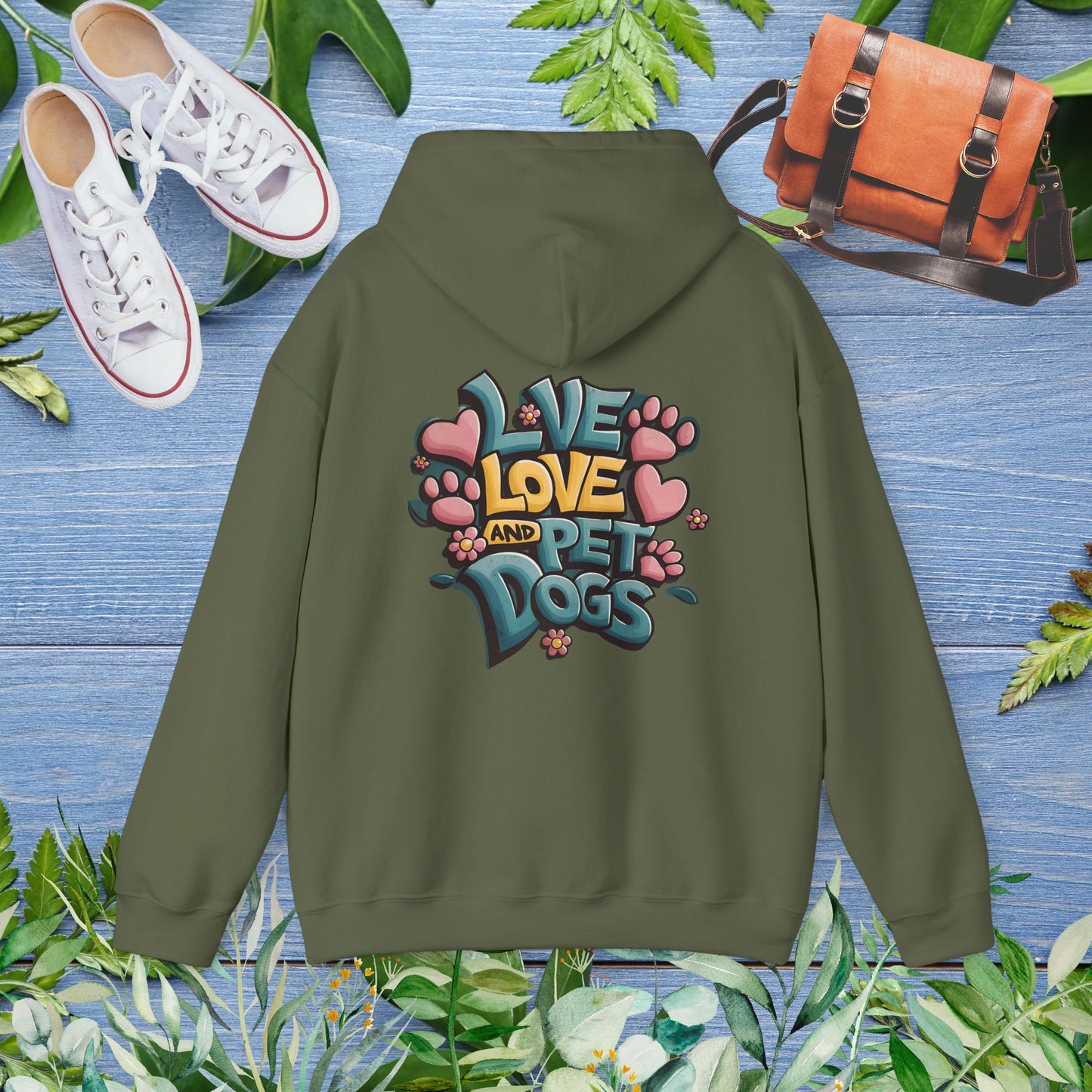 Live Love and Pet Dogs Hoodie (Double-Sided) - furevermama