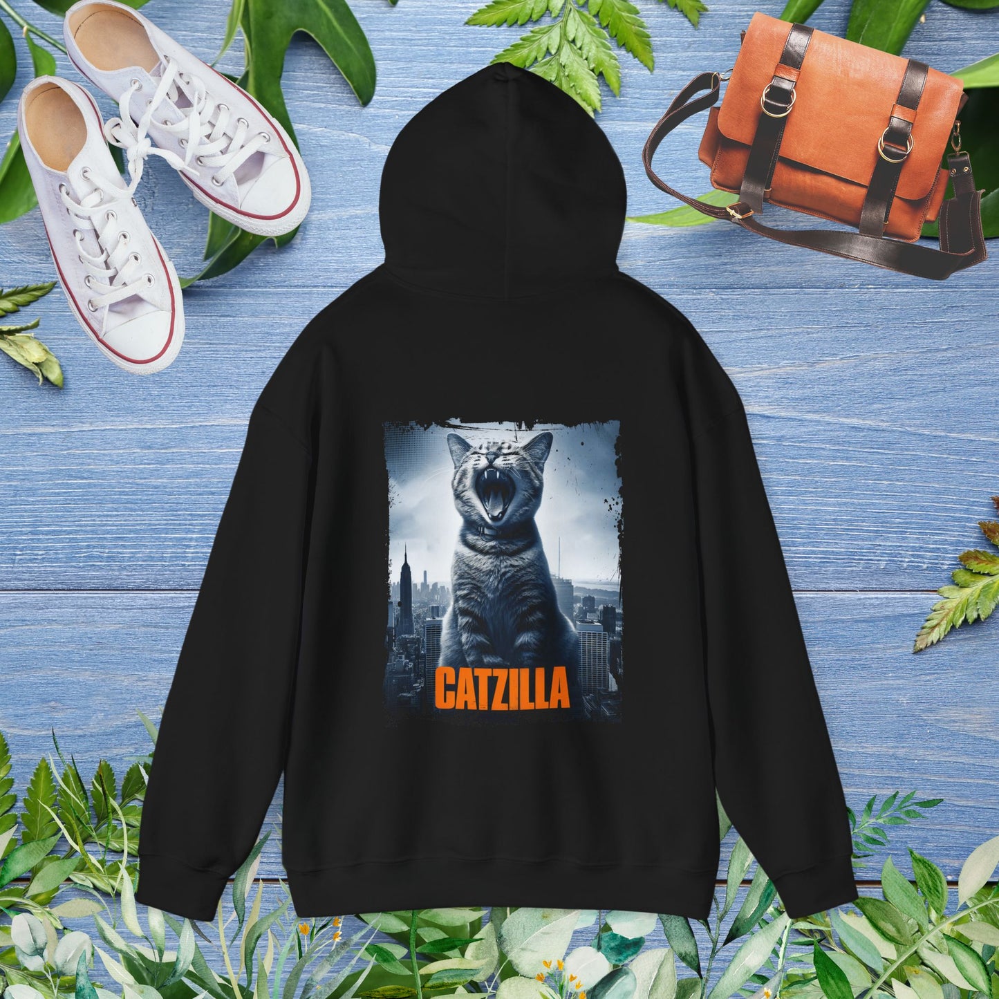 Catzilla Unisex Hoodie (Back Print) - furevermama