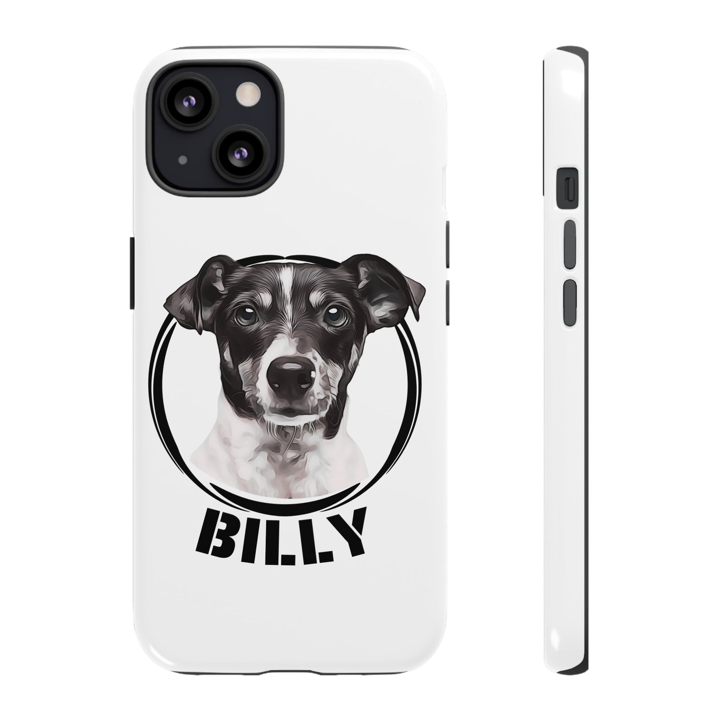 Custom Pet Portrait Phone Case, Black and White - furevermama