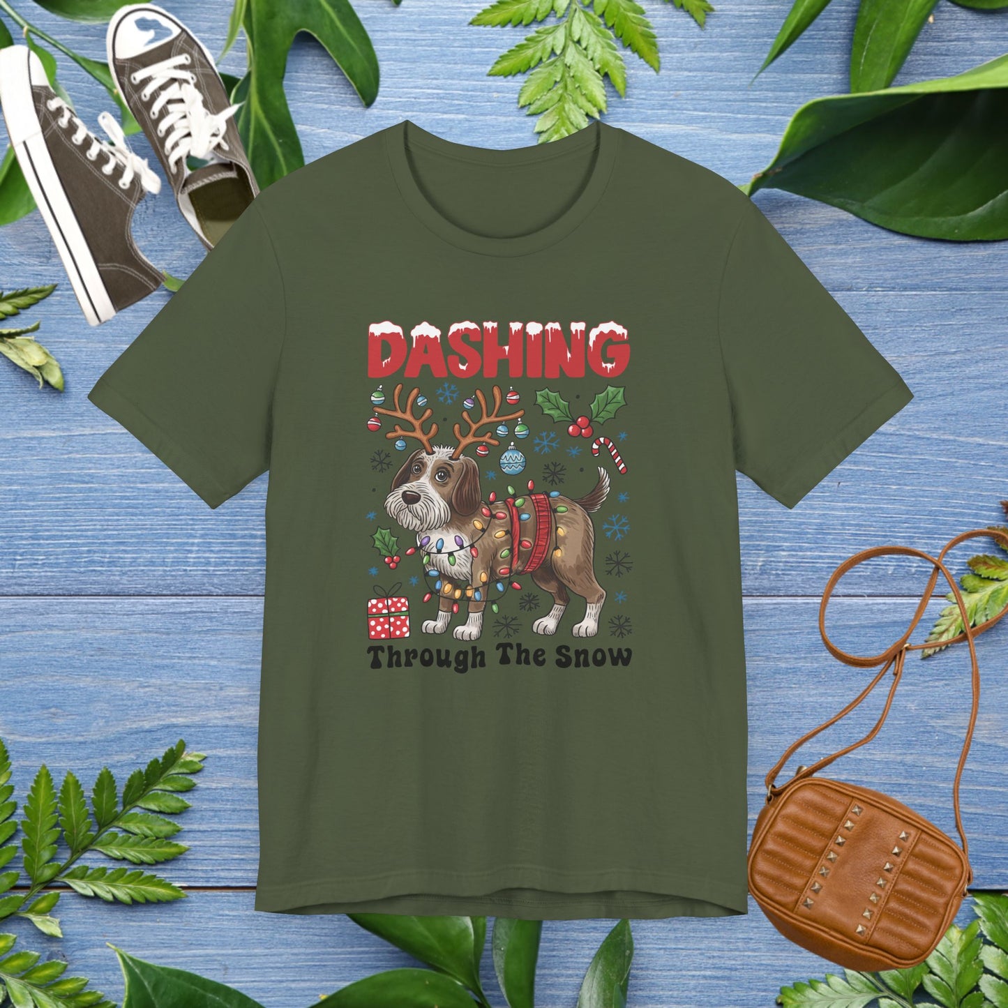 Dashing Through the Snow Dog Unisex T-Shirt - furevermama