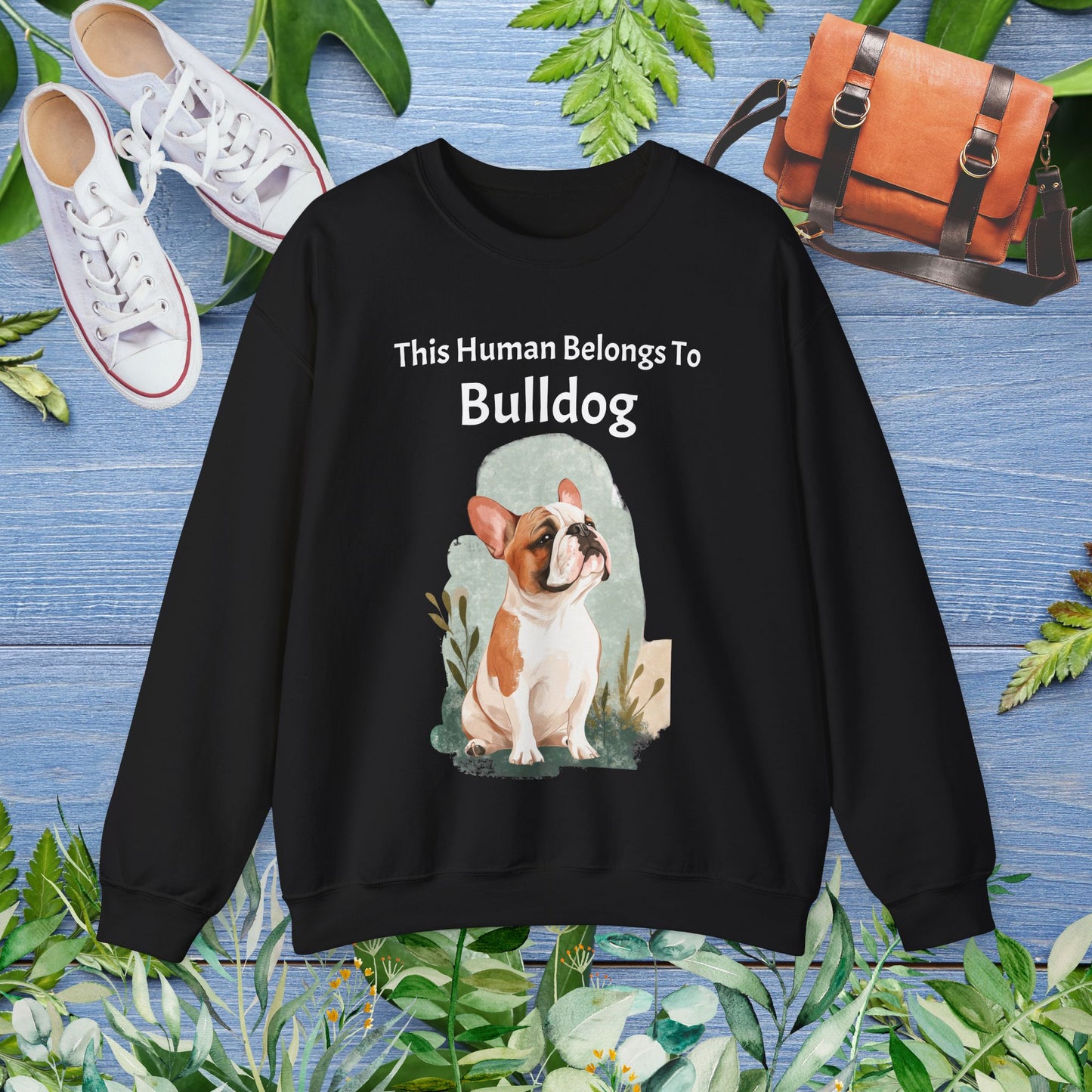 This Human Belongs To Bulldog Unisex Sweatshirt - furevermama