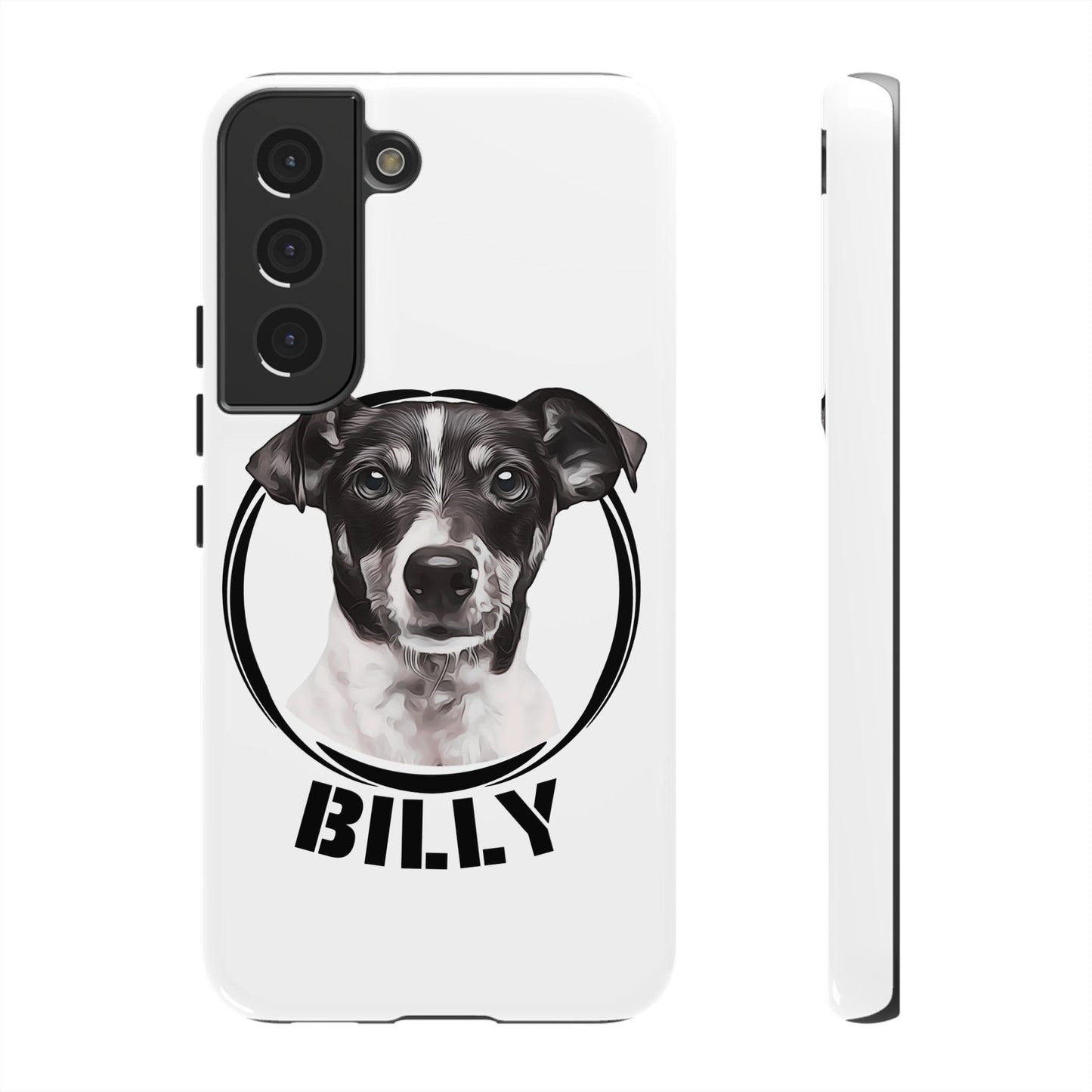 Custom Pet Portrait Phone Case, Black and White - furevermama