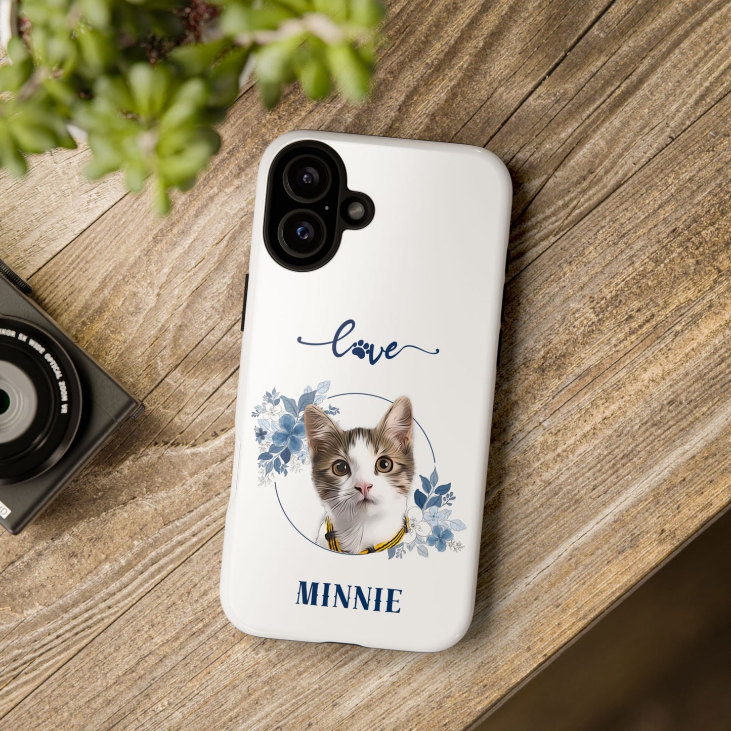 Custom Pet Portrait In Flower Circle Phone Case - furevermama