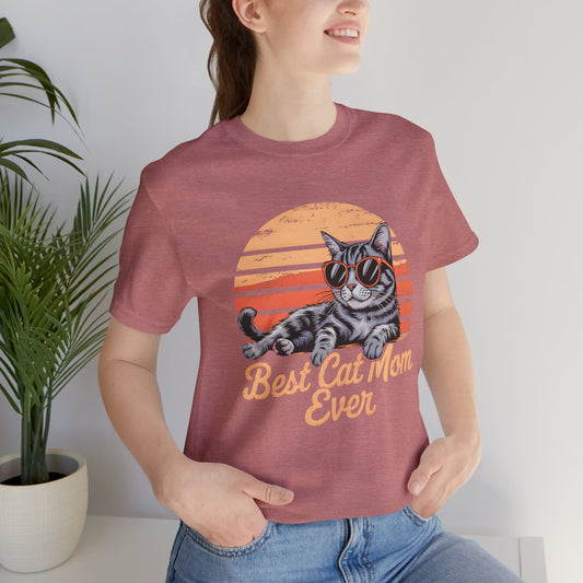 Best Cat Mom Ever Unisex Jersey Tee - Cute Cat Graphic T-Shirt - furevermama
