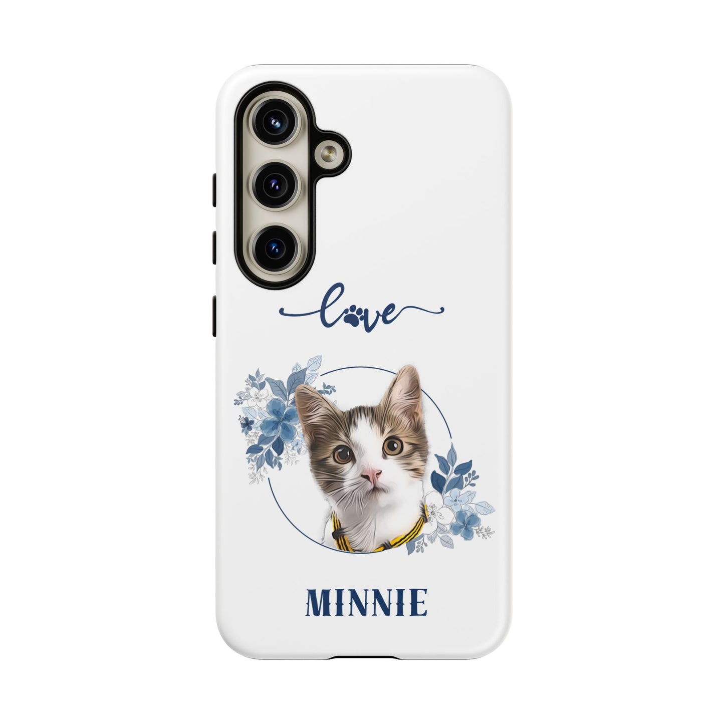 Custom Pet Portrait In Flower Circle Phone Case - furevermama