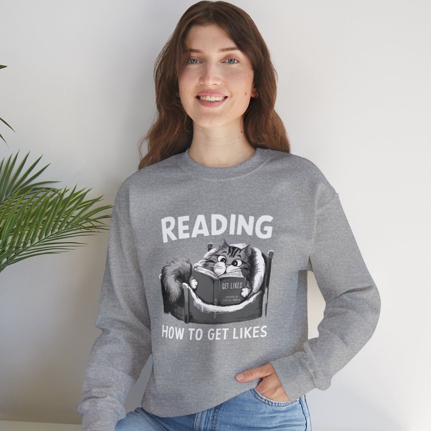 Cat Reading Book 'How to Get Like' Sweatshirt - furevermama