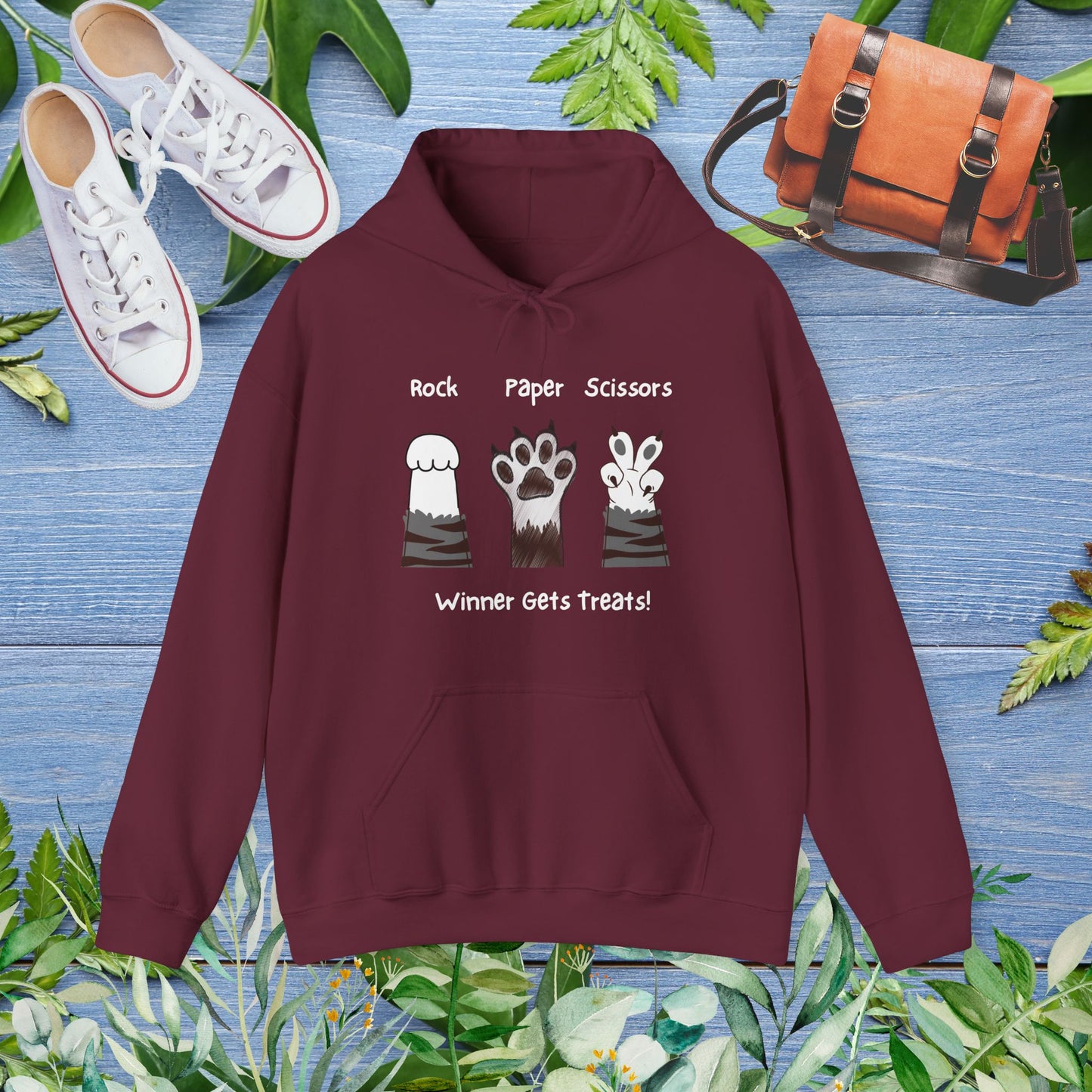 Paw's Paper Rock Scissors Unisex Hoodie - furevermama