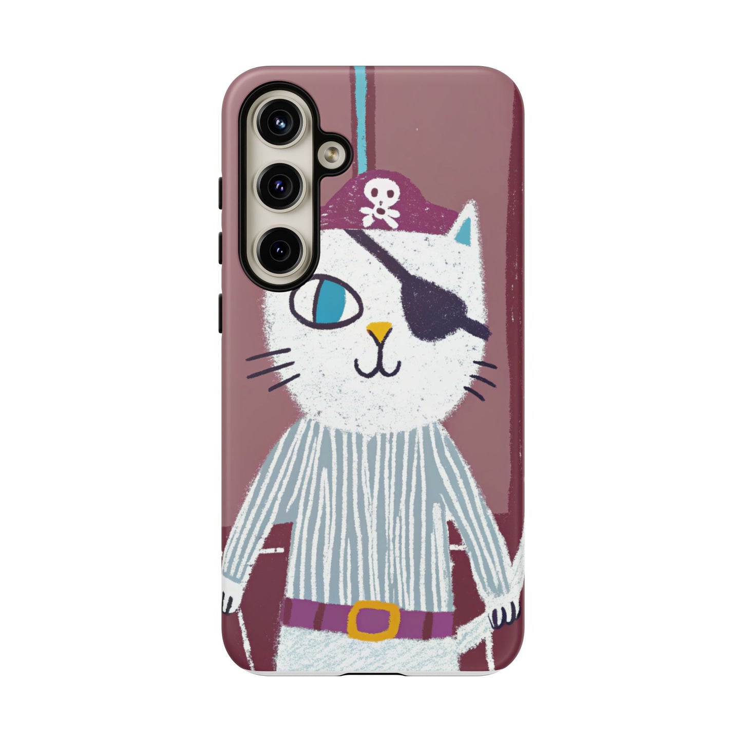 Phone Cases - Hand-Drawn Pirate Cat Design for Cat Lovers