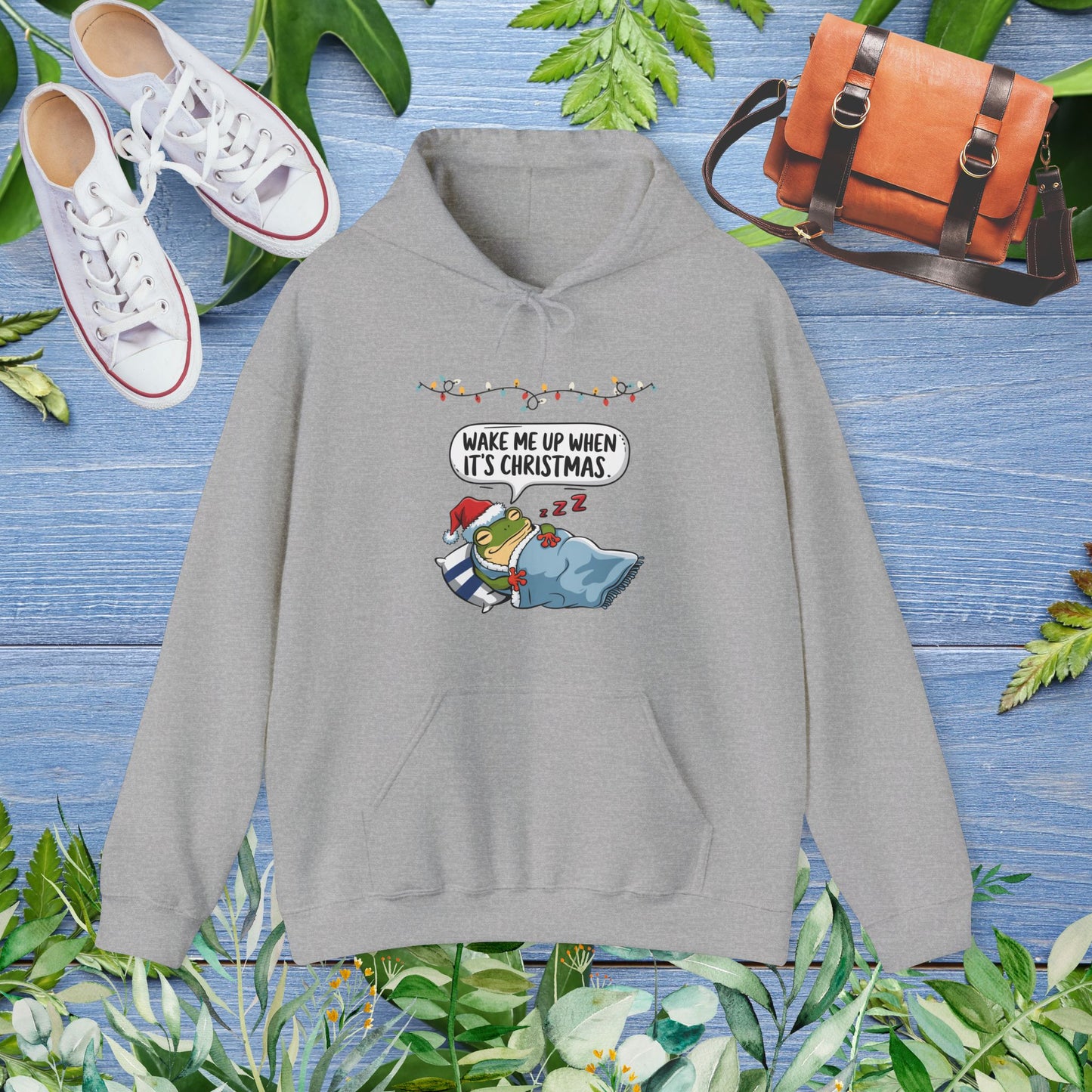 Wake Me Up When It Is Christmas, Froggy Unisex Hoodie - furevermama