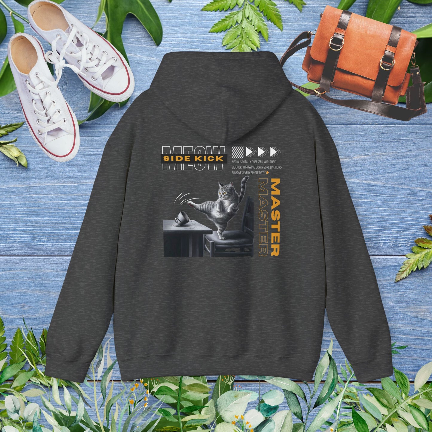 Meow Side Kick Unisex Hoodie (Double-Sided) - furevermama