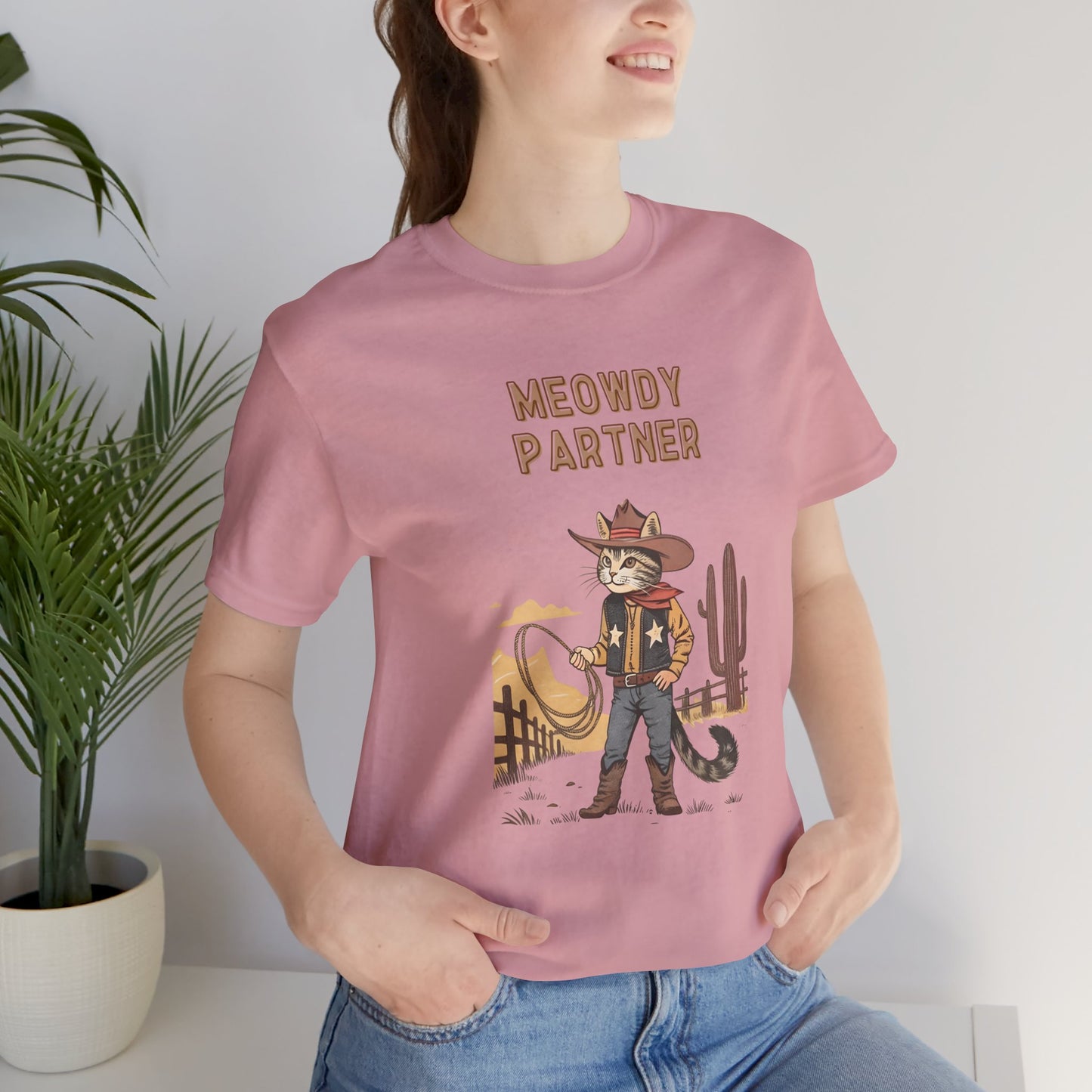The Meowdy Partner - Cowboy Cat Image T-Shirt - furevermama