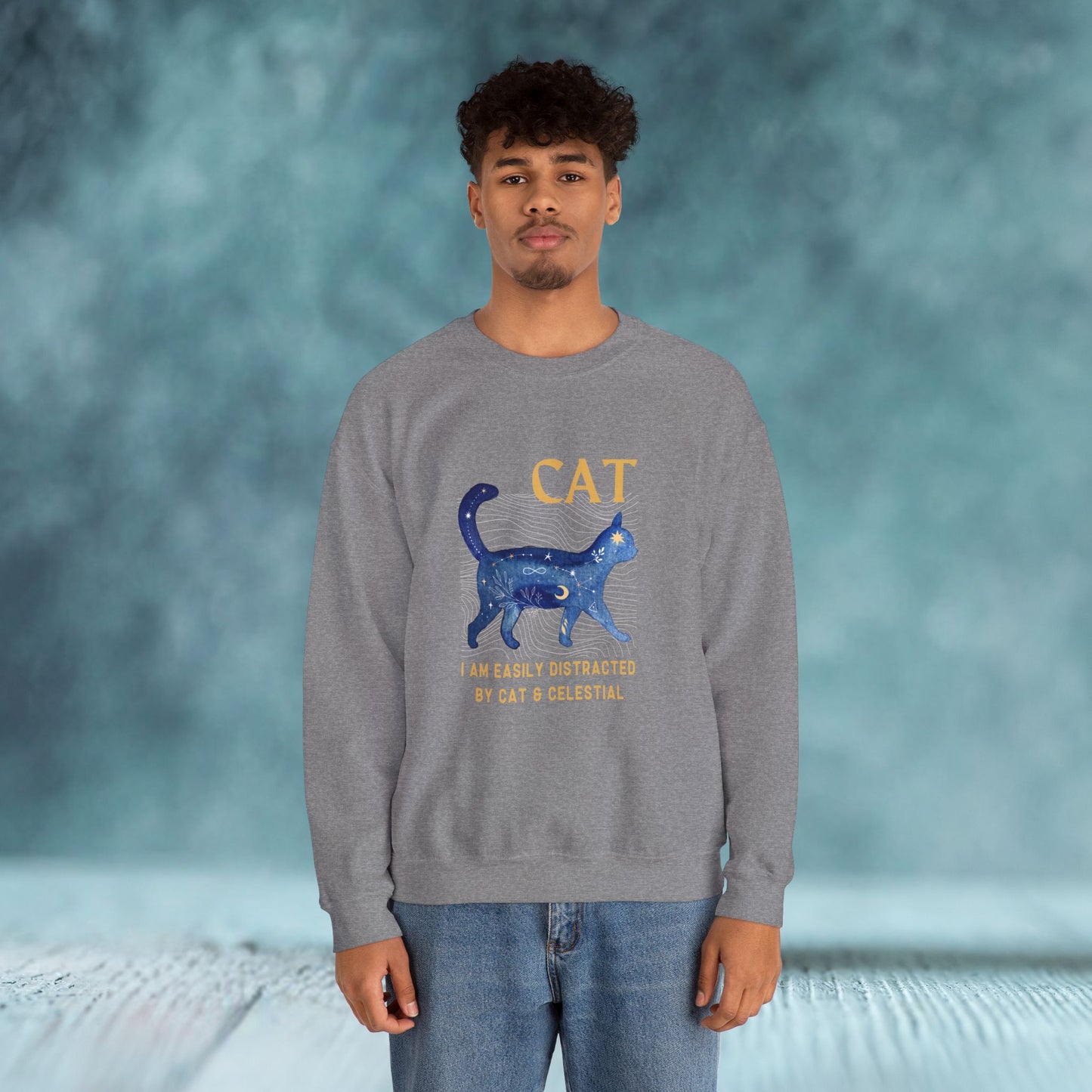 Cat and Celestial Crewneck Sweatshirt - furevermama