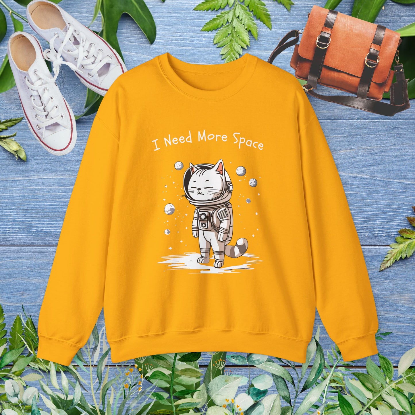 Space Cat Unisex Heavy Blend Crewneck Sweatshirt - furevermama