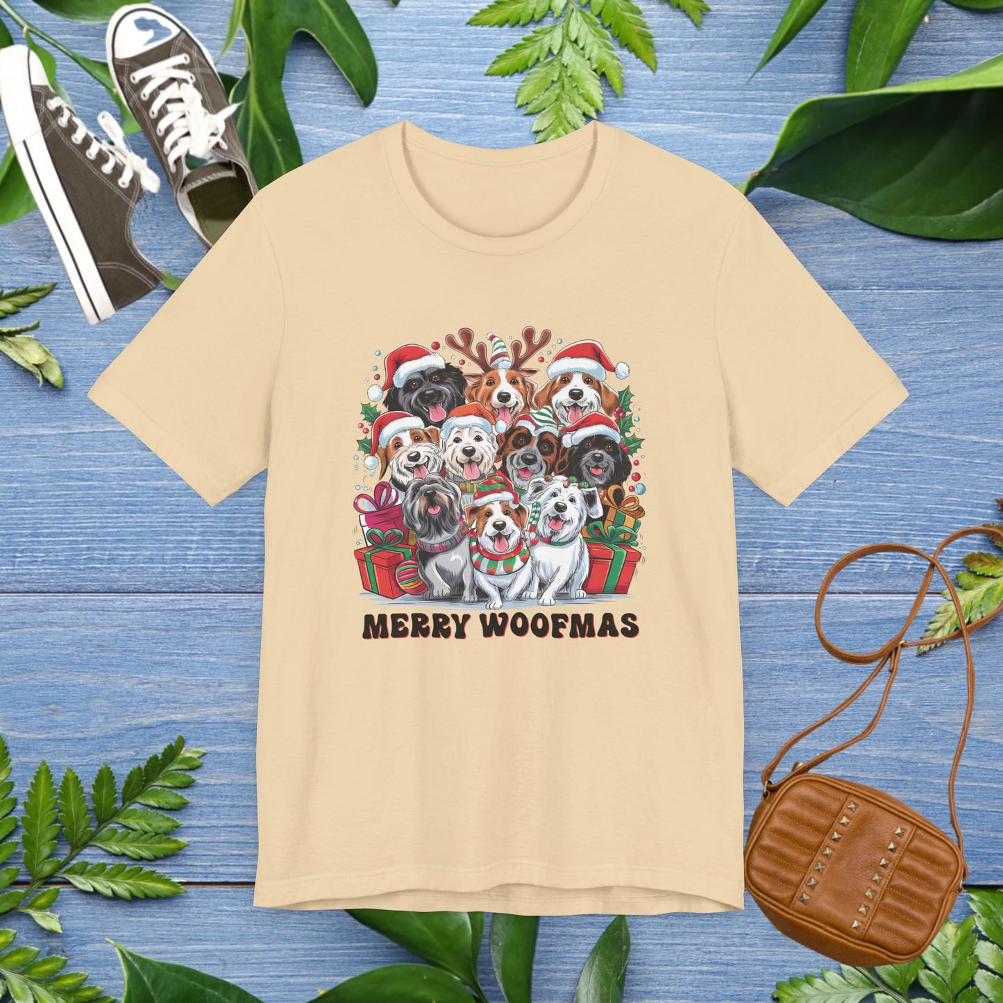 Merry Woofmas With All Dogs Jersey T-Shirt - furevermama