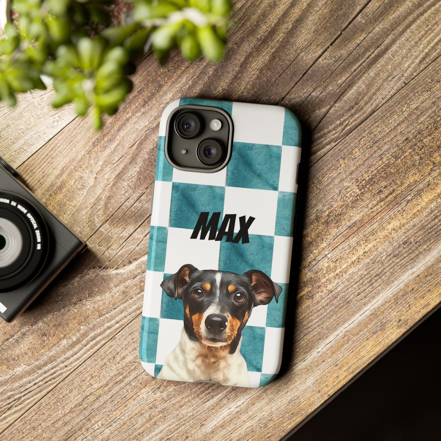 Custom Pet Portrait Phone Case, Checker Edition - furevermama