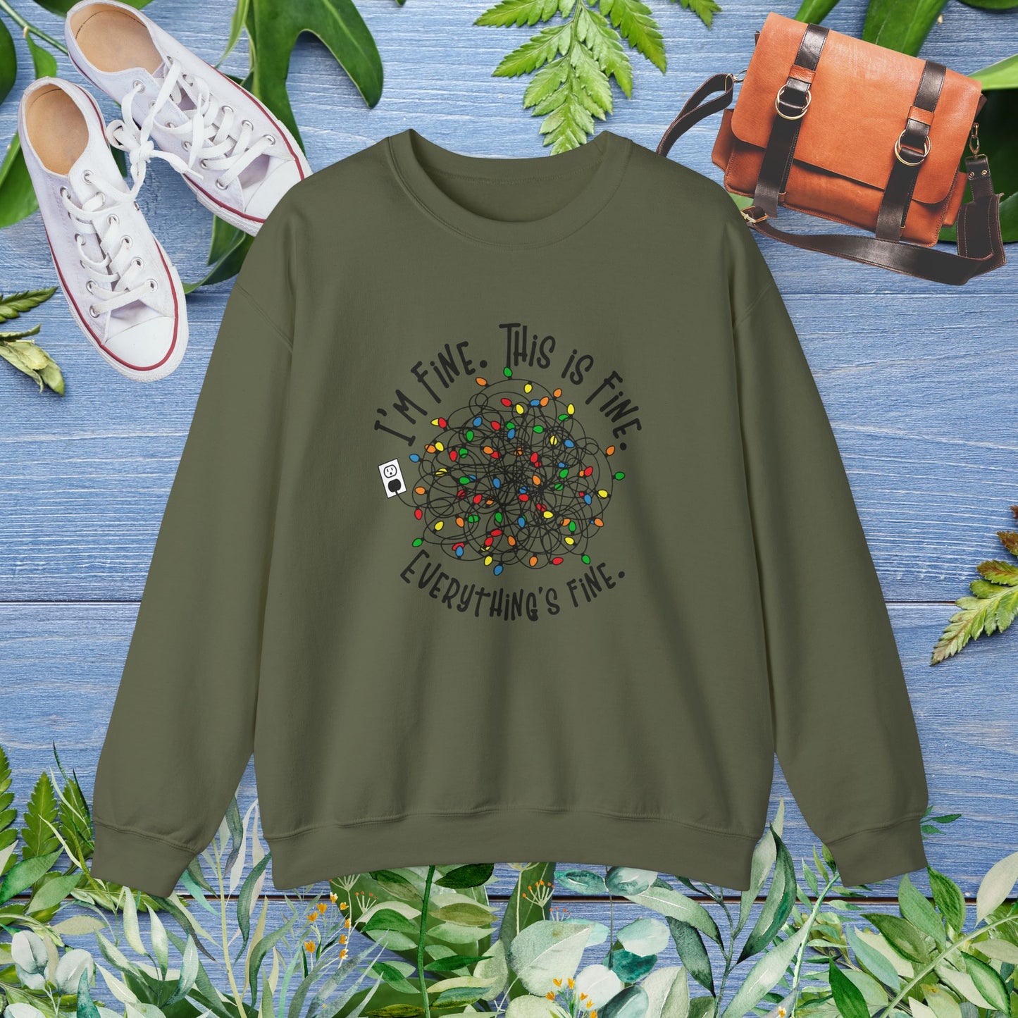 Everything Is Fine Unisex Heavy Blend™ Crewneck Sweatshirt - furevermama
