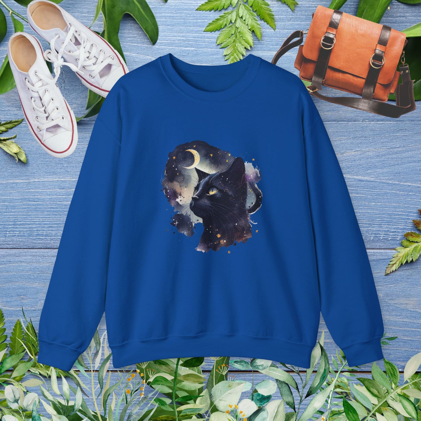 Moon Night Cat Crewneck Sweatshirt - furevermama