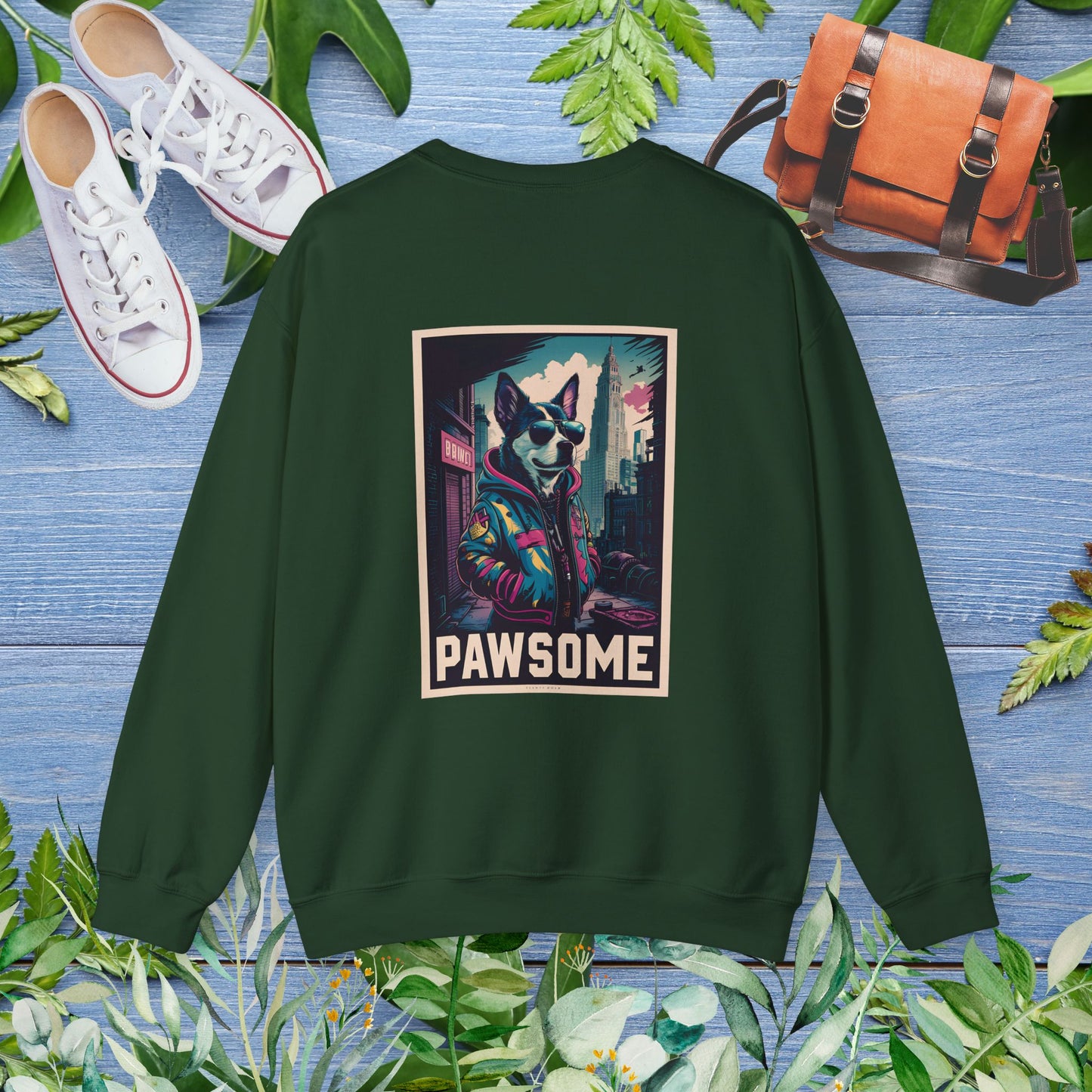 Pawsome Dog Crewneck Sweatshirt (Double Sided) - furevermama