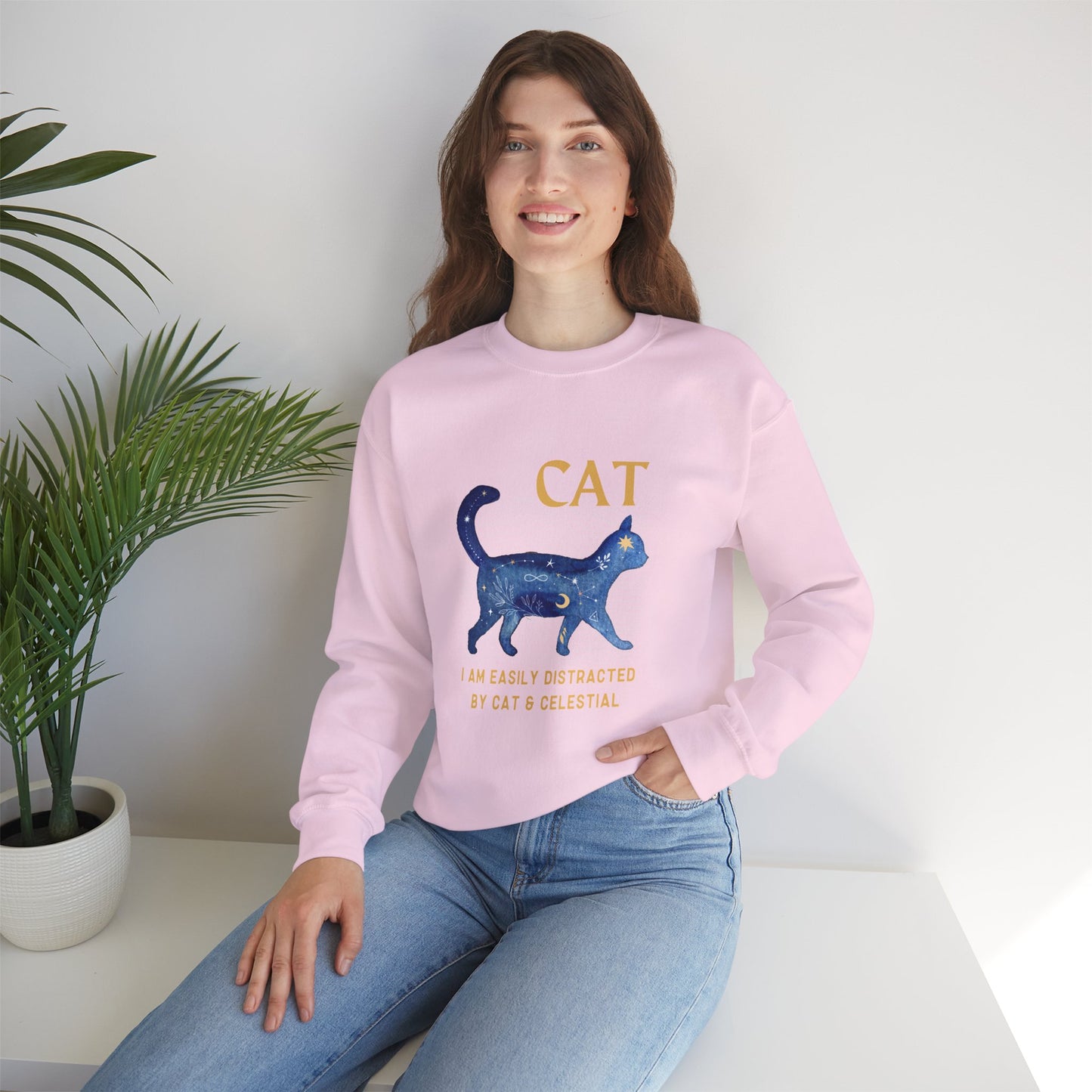 Cat and Celestial Crewneck Sweatshirt - furevermama