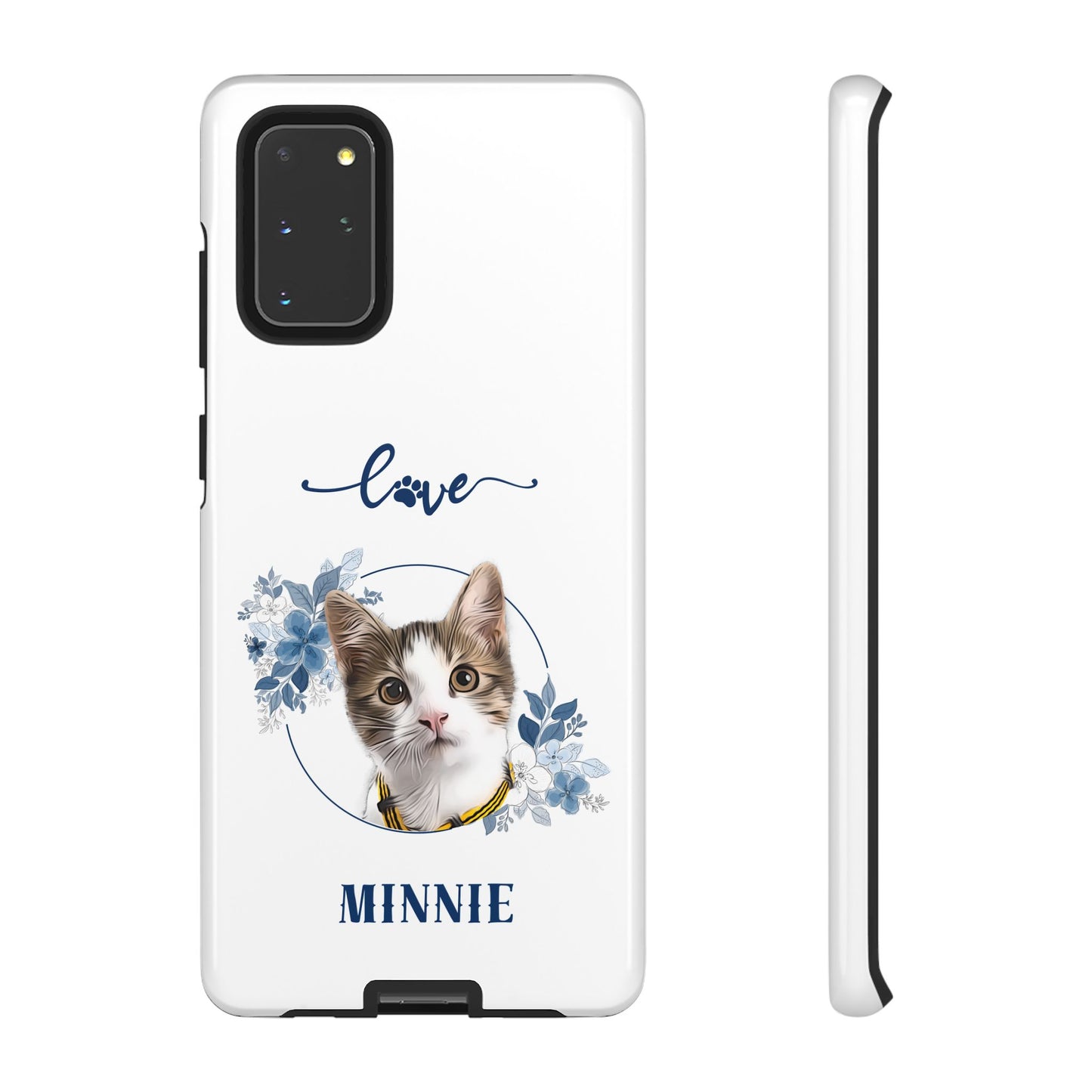 Custom Pet Portrait In Flower Circle Phone Case - furevermama
