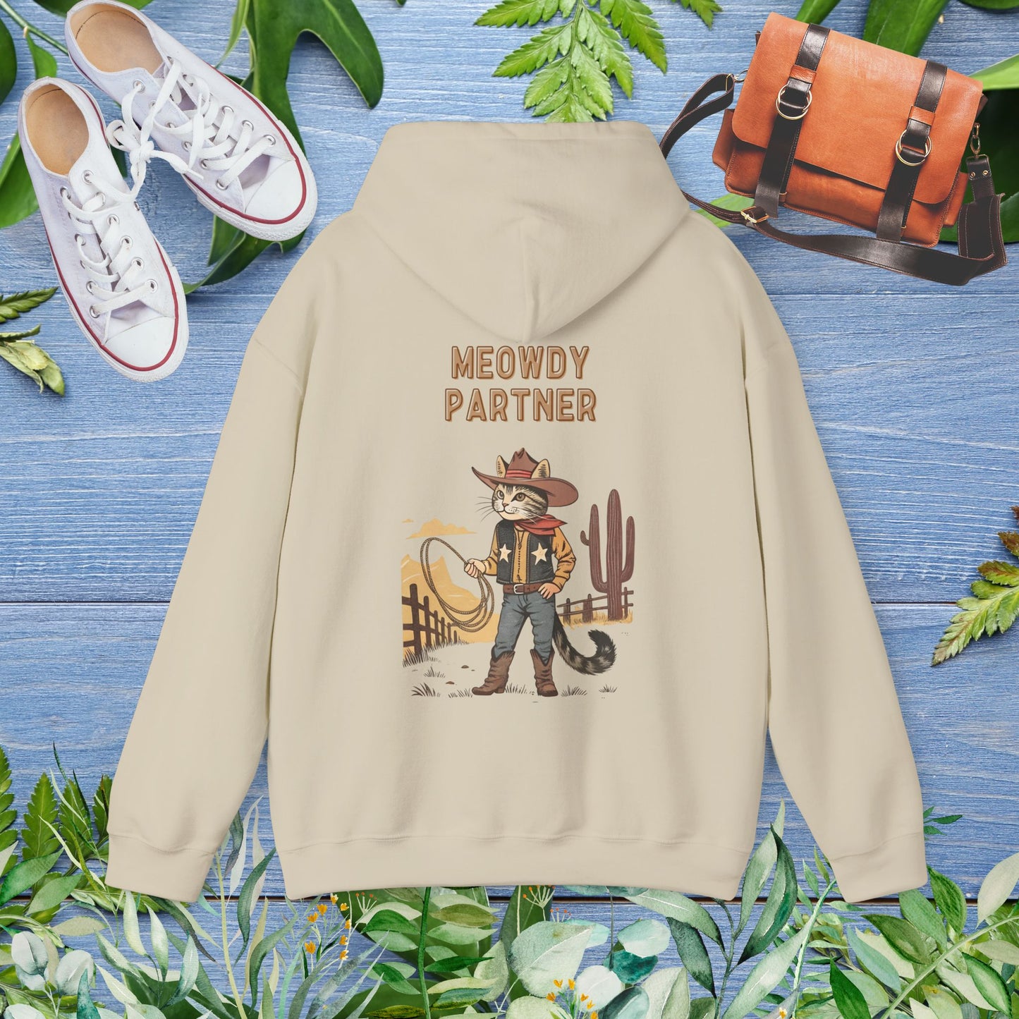 The Meowdy Partner Cat Unisex Hoodie (Back Print) - furevermama