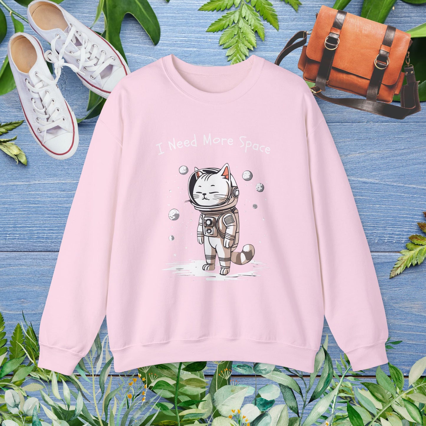Space Cat Unisex Heavy Blend Crewneck Sweatshirt - furevermama