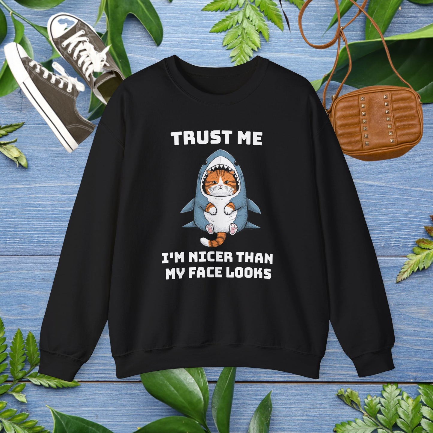 Cat in Shark Costume Unisex Sweatshirt - furevermama