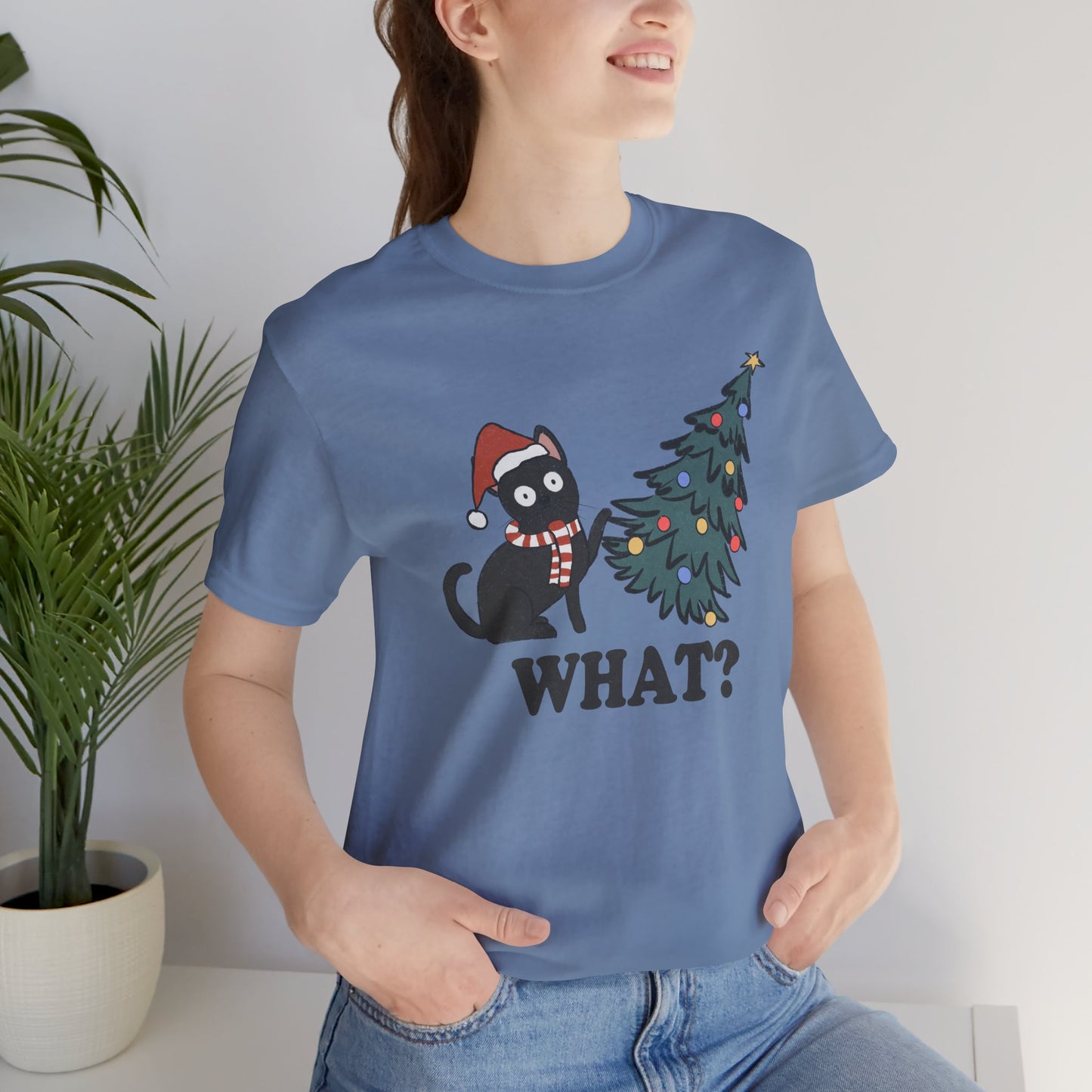 Christmas Tree & Cat Unisex Short Sleeve T-Shirt - furevermama