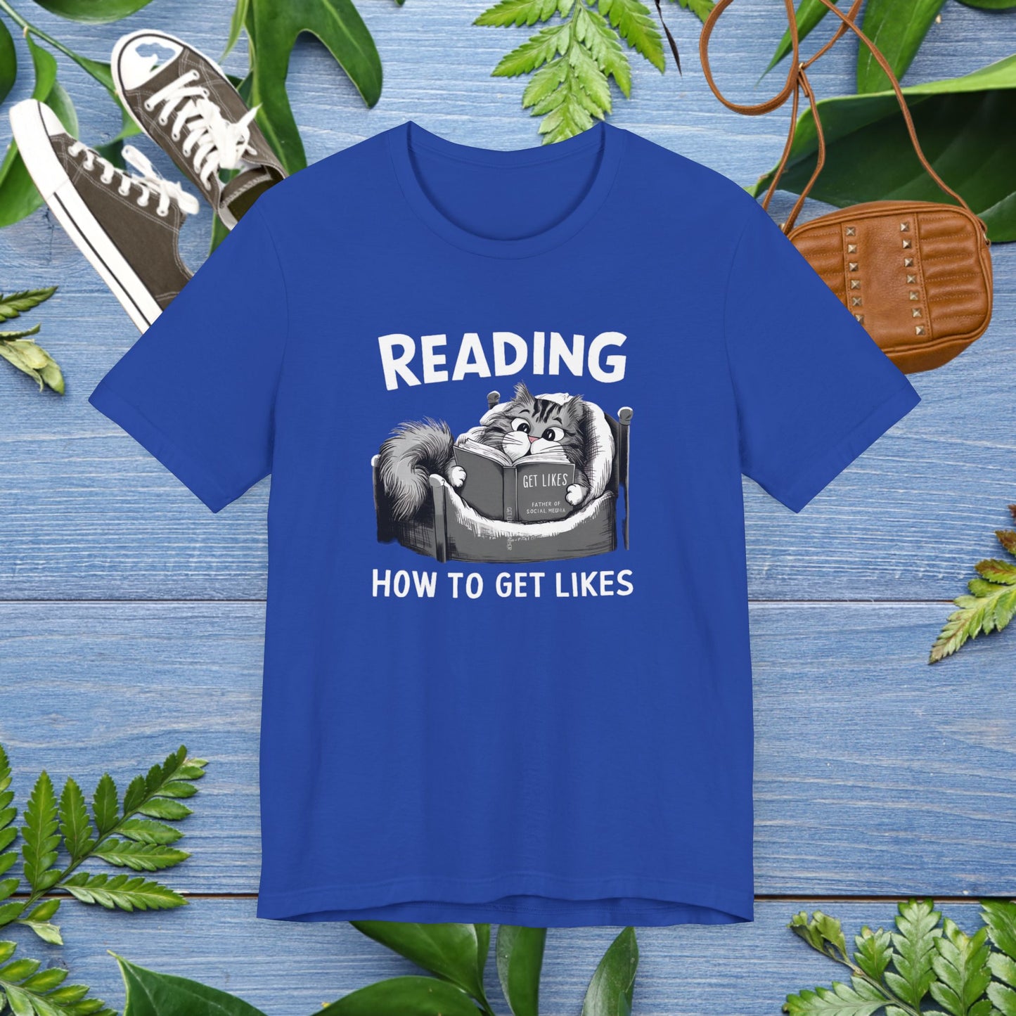 Cat Reading How To Get Likes Unisex Jersey Short Sleeve Tee - furevermama