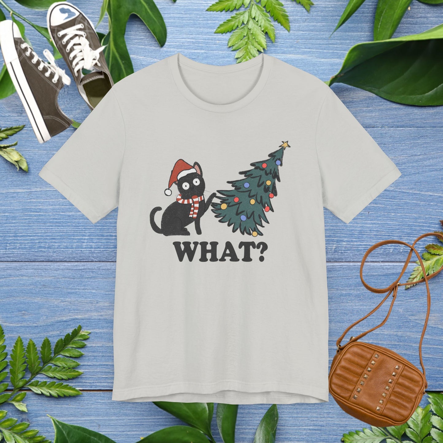 Christmas Tree & Cat Unisex Short Sleeve T-Shirt - furevermama