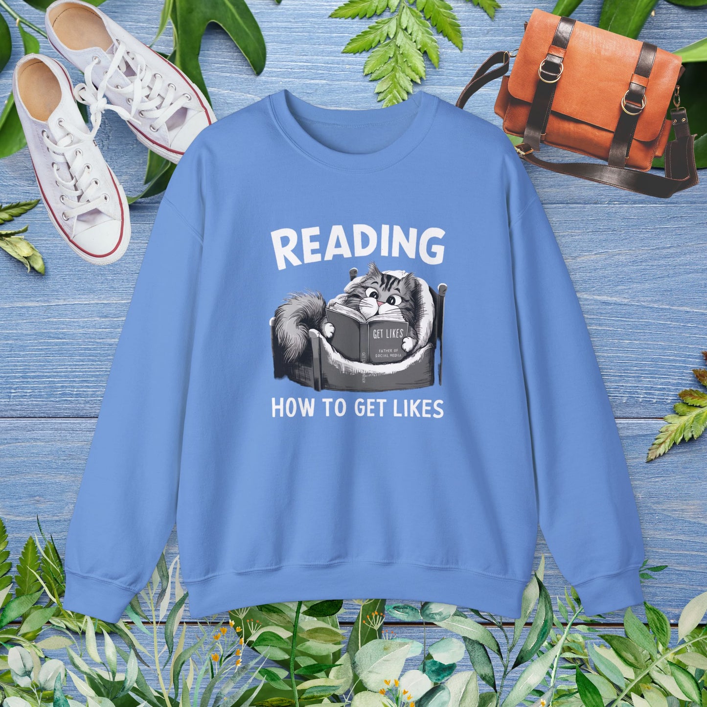Cat Reading Book 'How to Get Like' Sweatshirt - furevermama