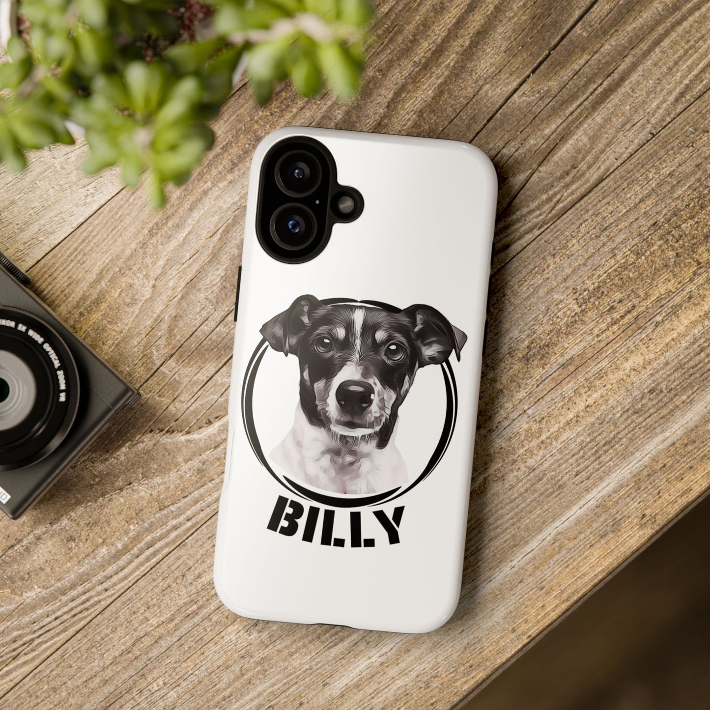 Custom Pet Portrait Phone Case, Black and White - furevermama