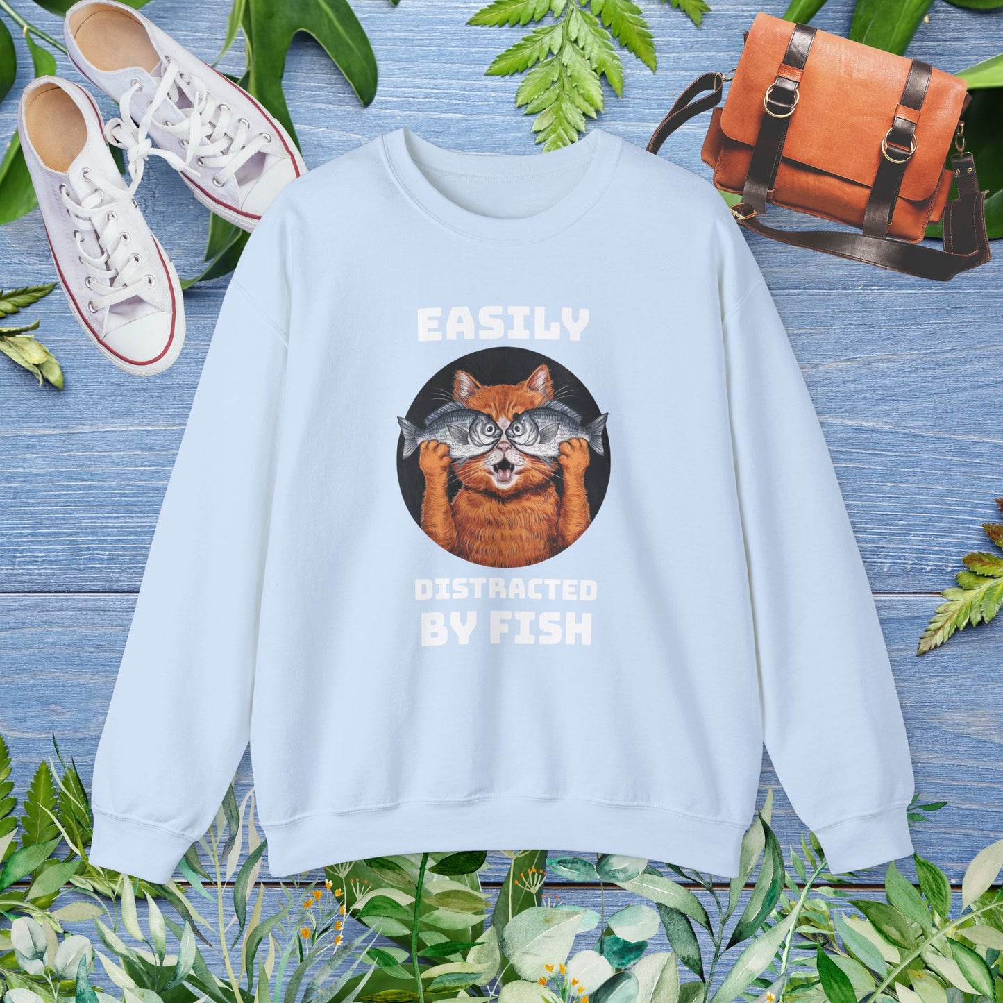 Easily Distracted by Fish, Cat Sweatshirt - furevermama