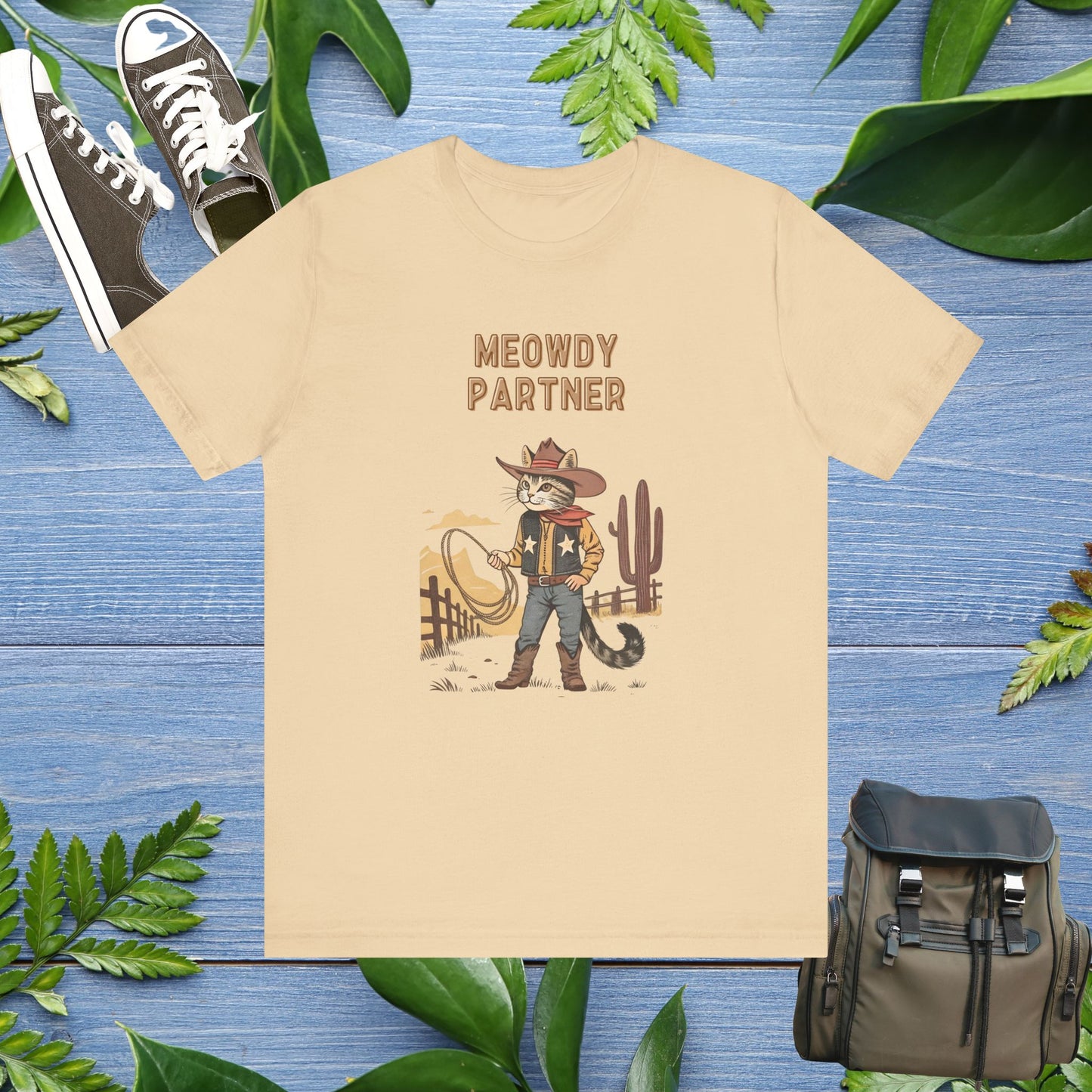 The Meowdy Partner - Cowboy Cat Image T-Shirt - furevermama