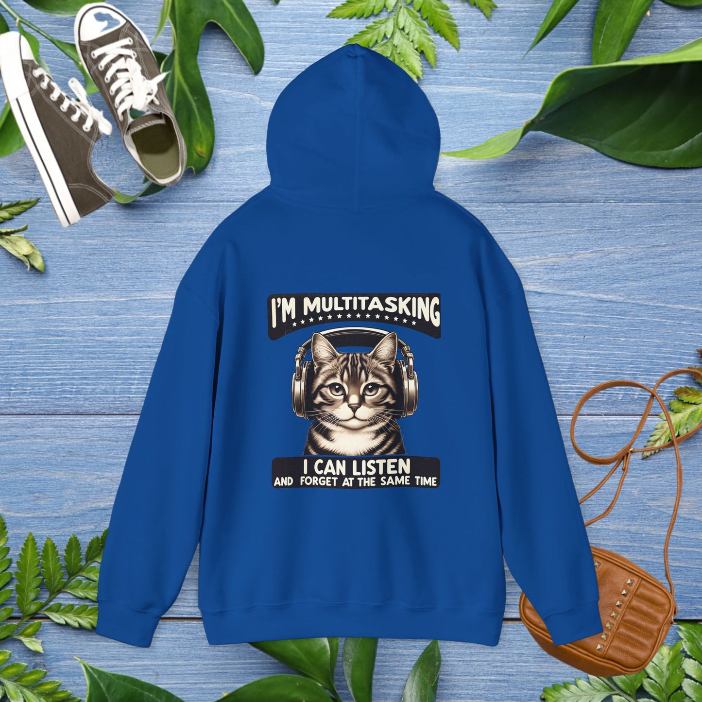 Multitasking Cat Unisex Hoodie (Back Printing) - furevermama