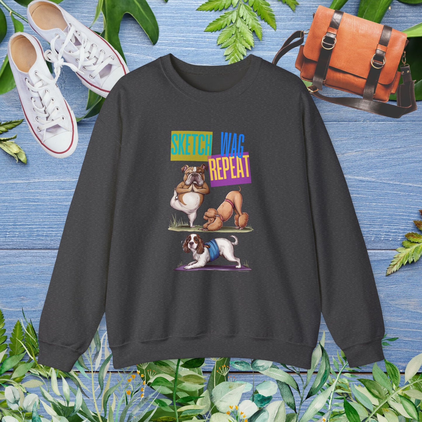 Sketch Wag Repeat Dog Lover Sweatshirt - furevermama