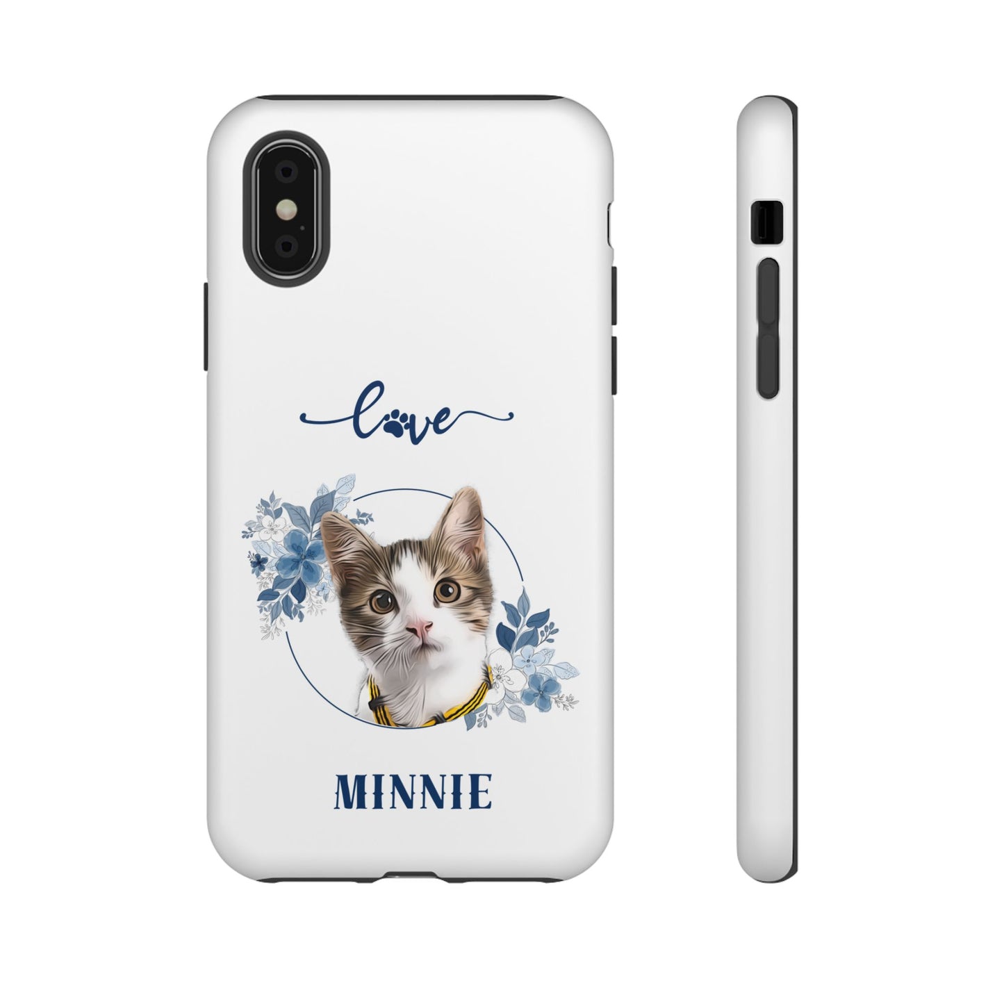 Custom Pet Portrait In Flower Circle Phone Case - furevermama