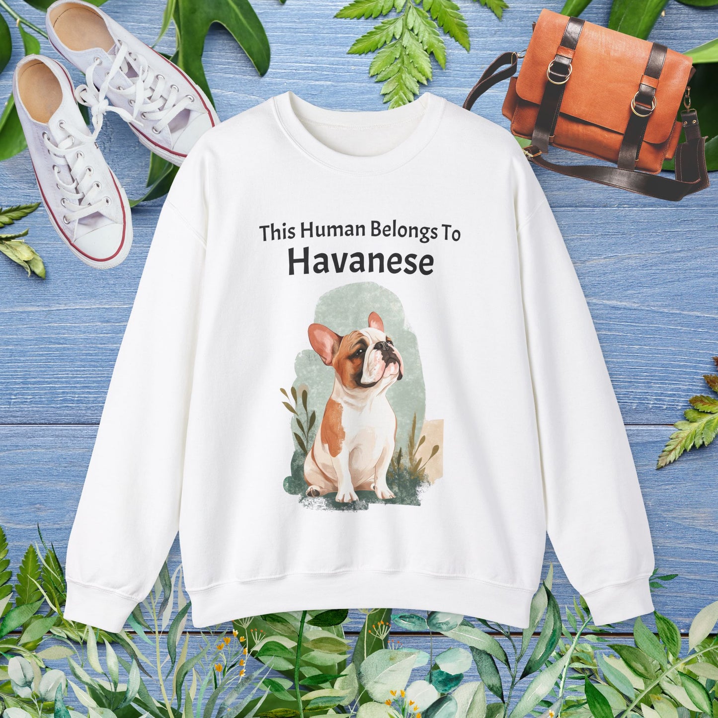 This Human Belongs To Bulldog Unisex Sweatshirt - furevermama