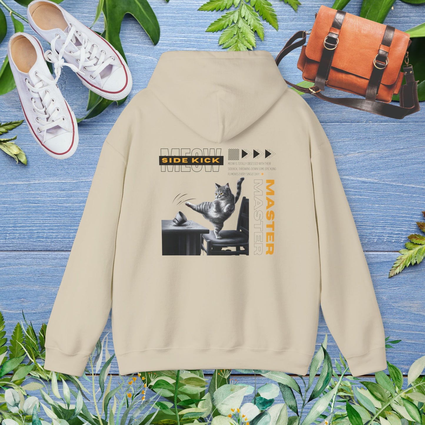 Meow Side Kick Unisex Hoodie (Double-Sided) - furevermama