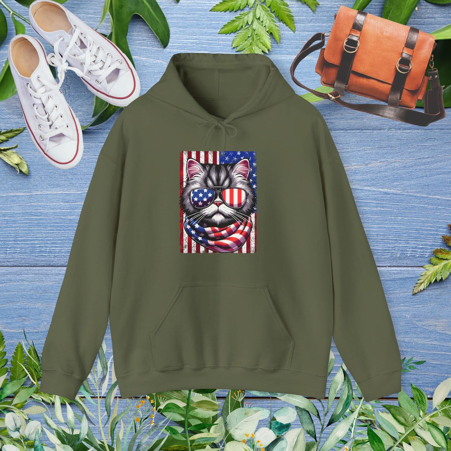 Patriotic Cat Hoodie - furevermama