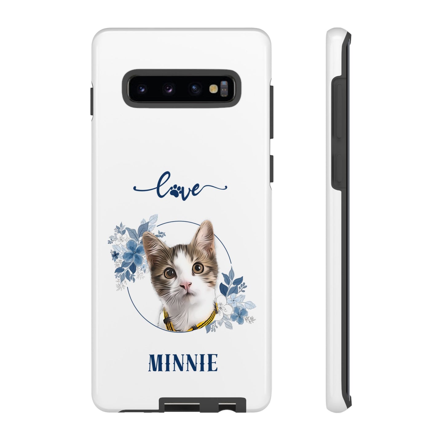 Custom Pet Portrait In Flower Circle Phone Case - furevermama