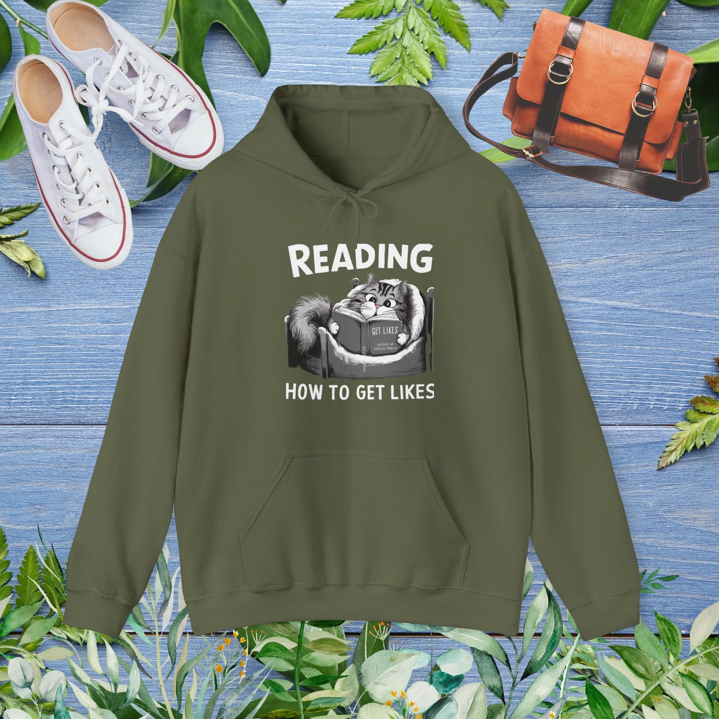 Cat Reading : How to Get Likes Hoodie - furevermama