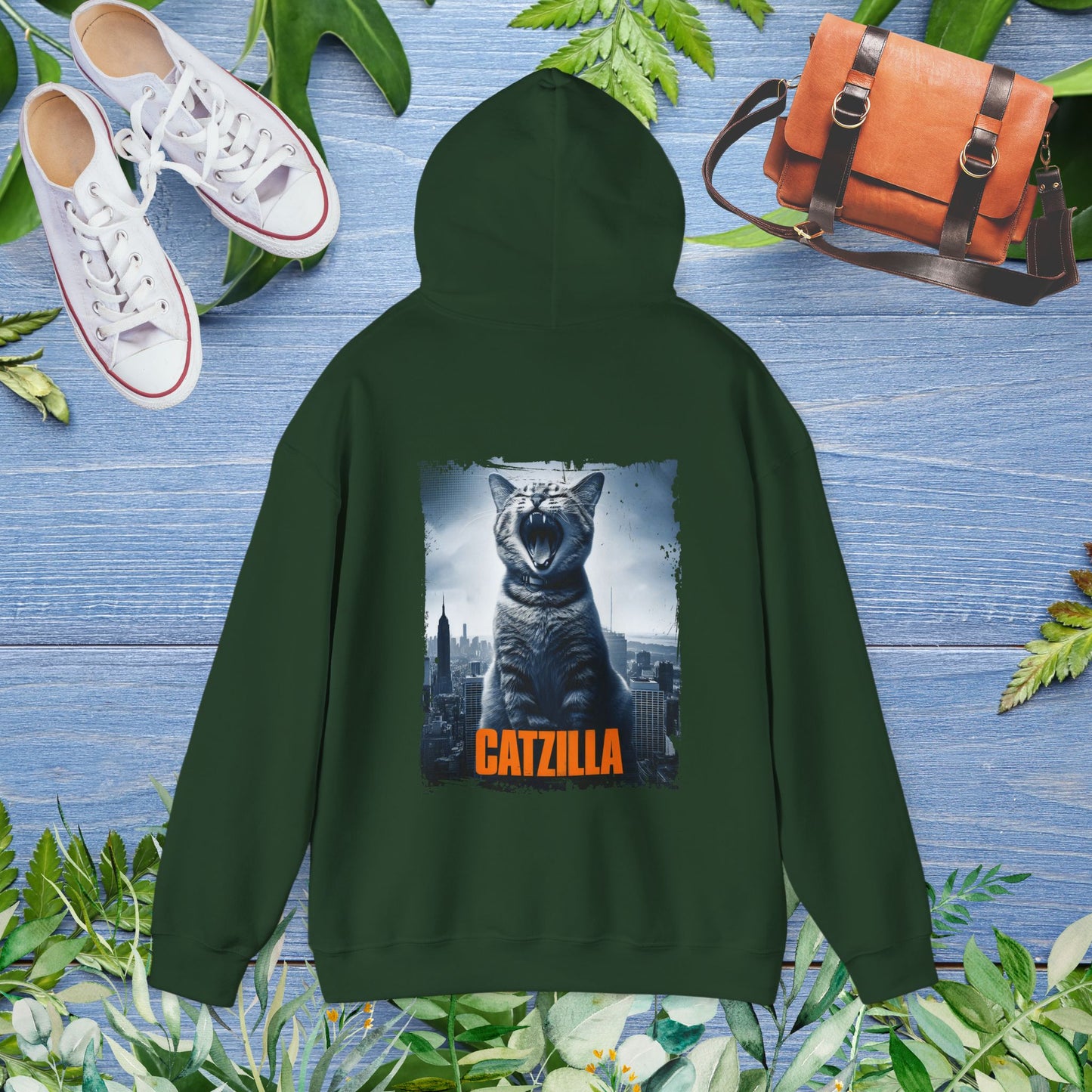 Catzilla Unisex Hoodie (Back Print) - furevermama