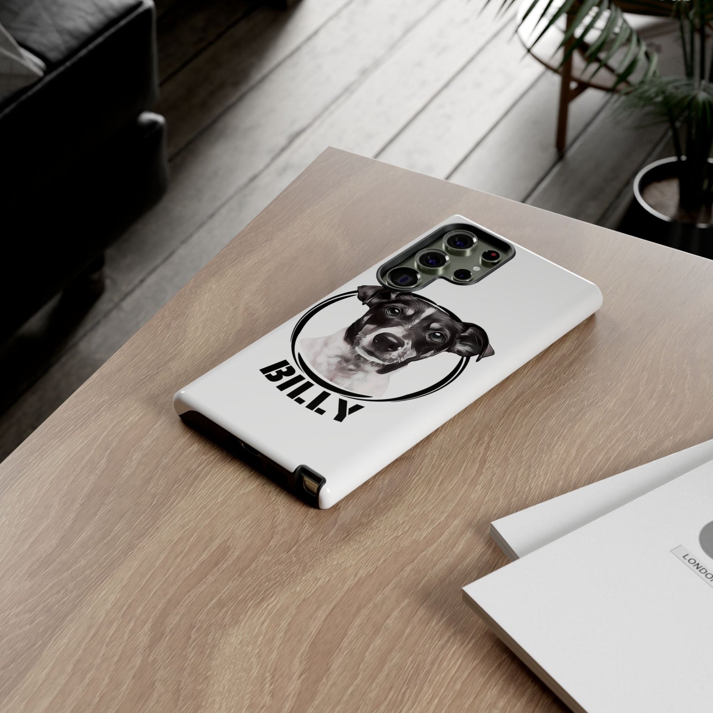 Custom Pet Portrait Phone Case, Black and White - furevermama